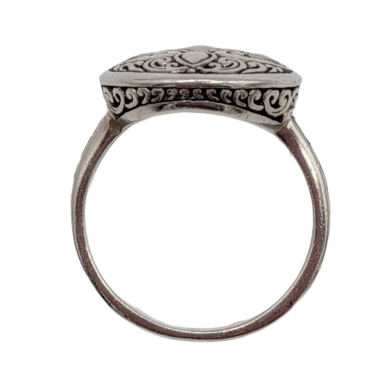 Signed Sterling Silver Open Scrollwork Ring Size 9