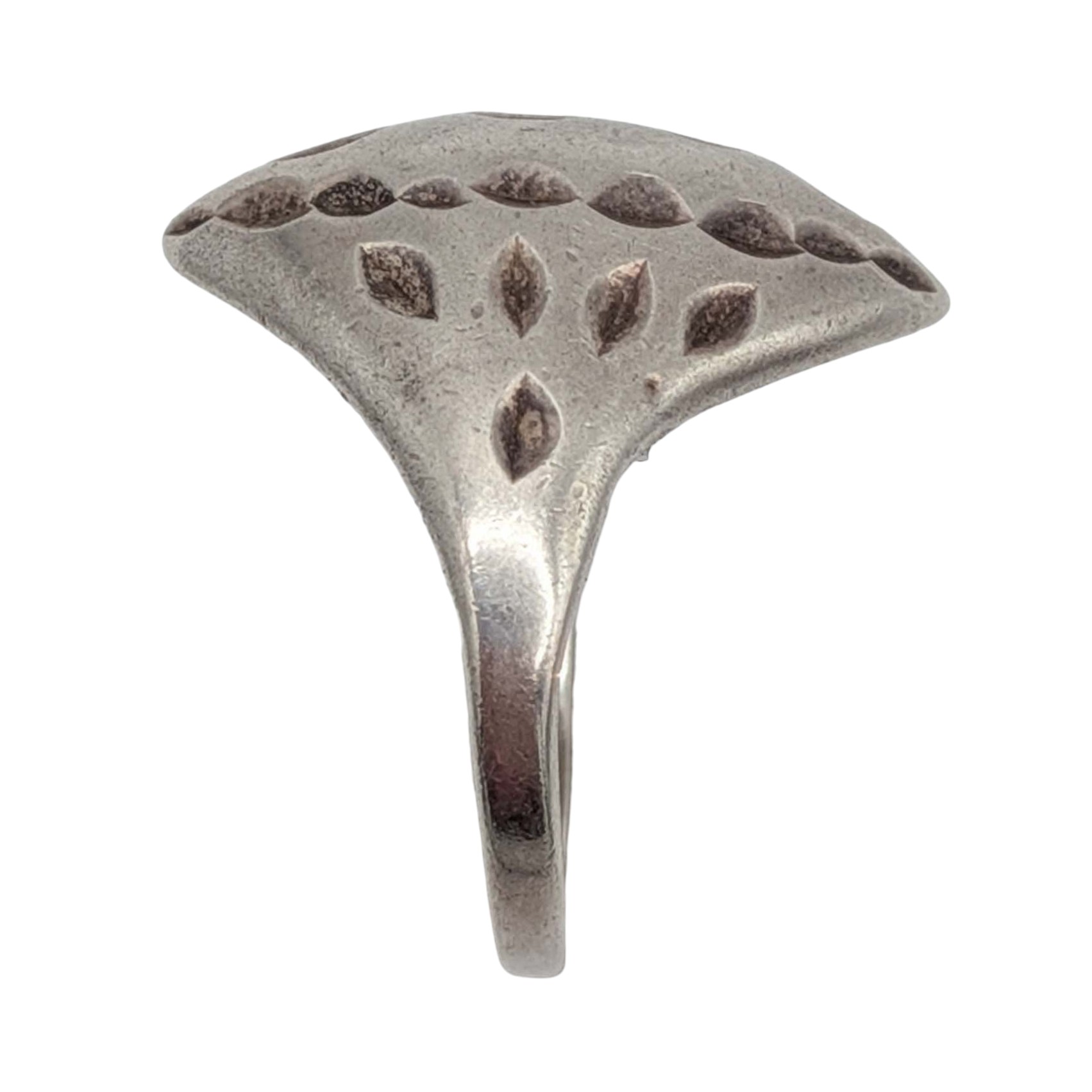 Sterling Silver Textured Shield Ring Size 7