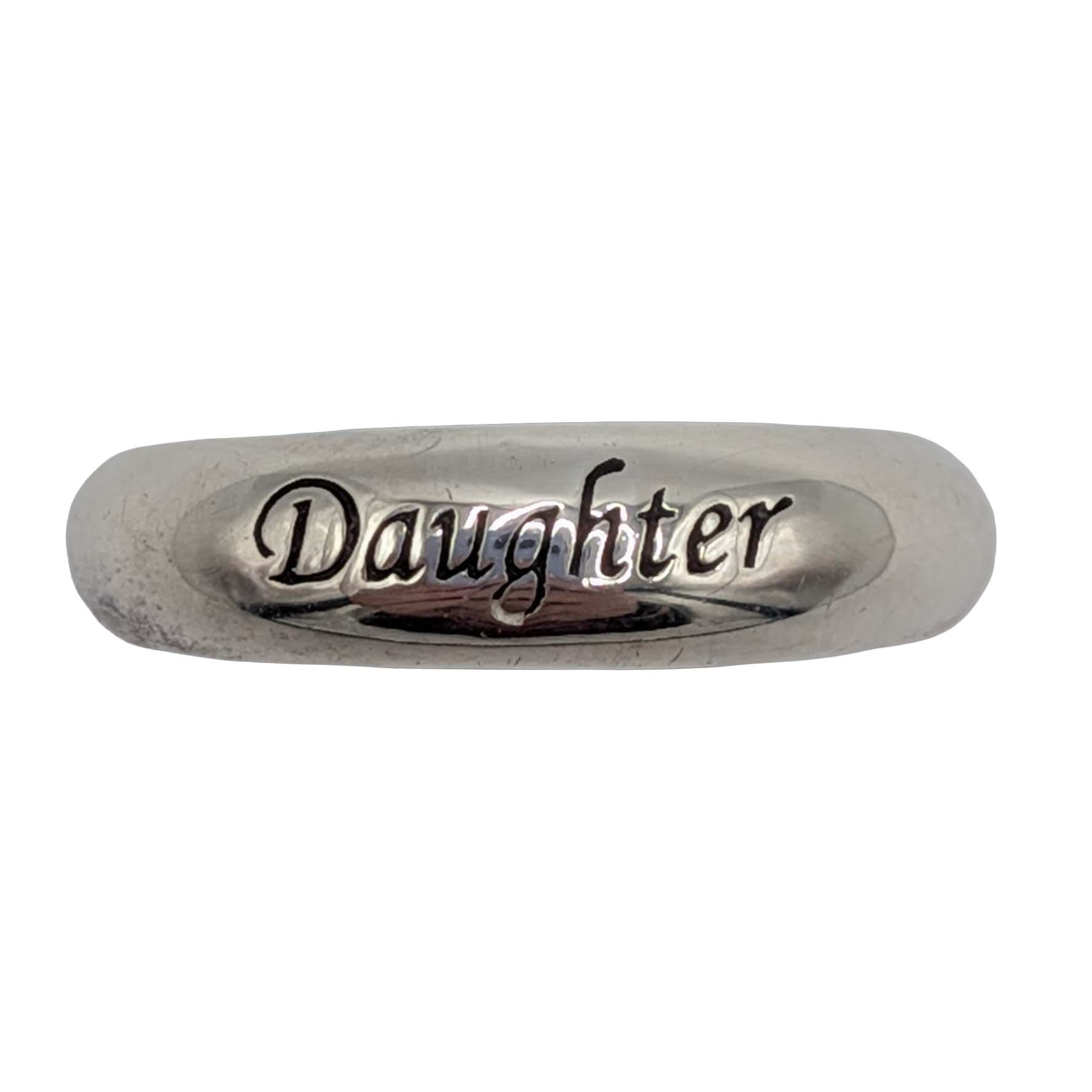 Signed Sterling Silver Daughter Engraved Band Ring Size 6.25