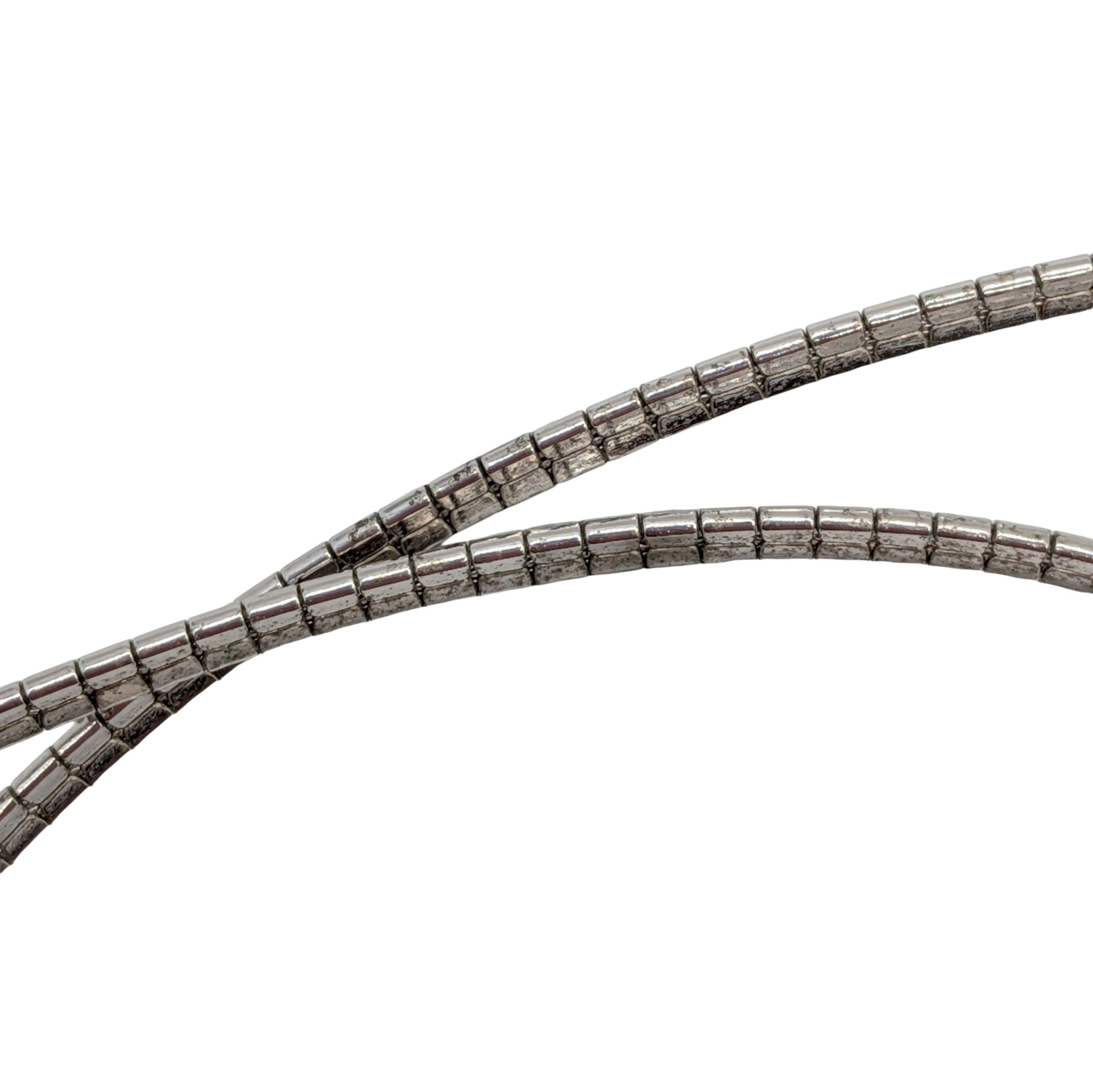 Signed Sterling Silver Omega Chain Necklace