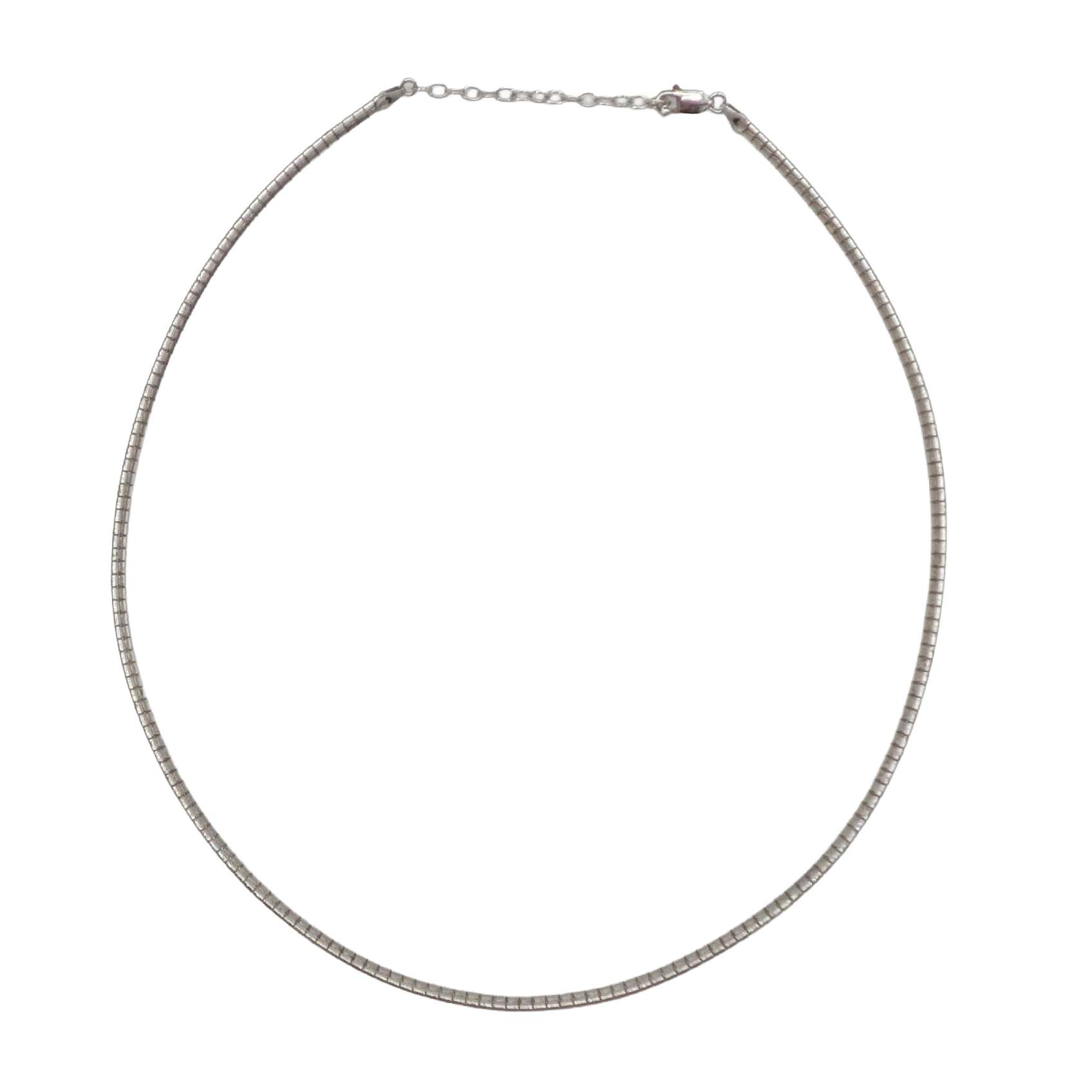 Signed Sterling Silver Omega Chain Necklace