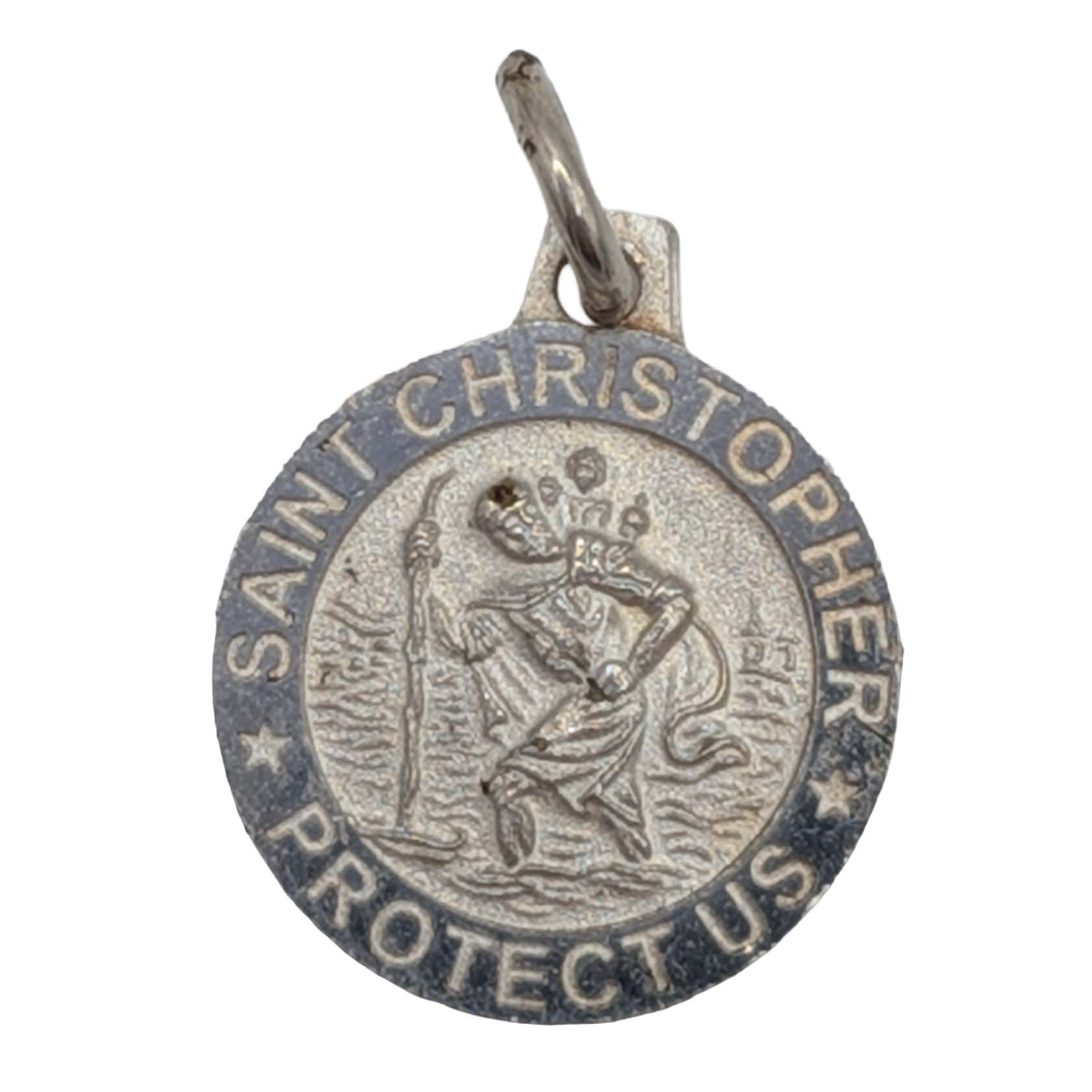 Signed Italy Sterling Silver Saint Christopher Charm Pendant