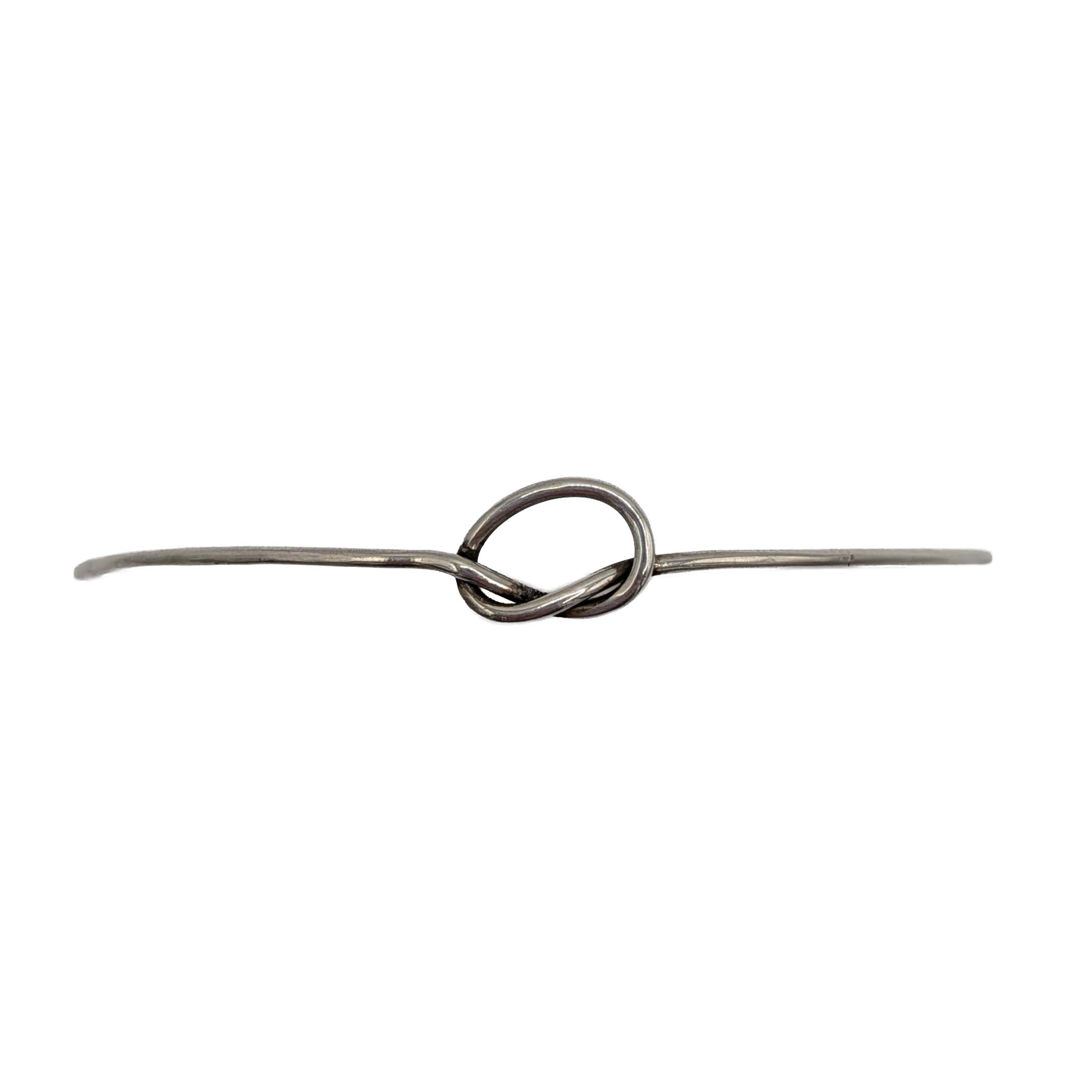 Sterling Silver Thin Endless Knot Bangle Bracelet