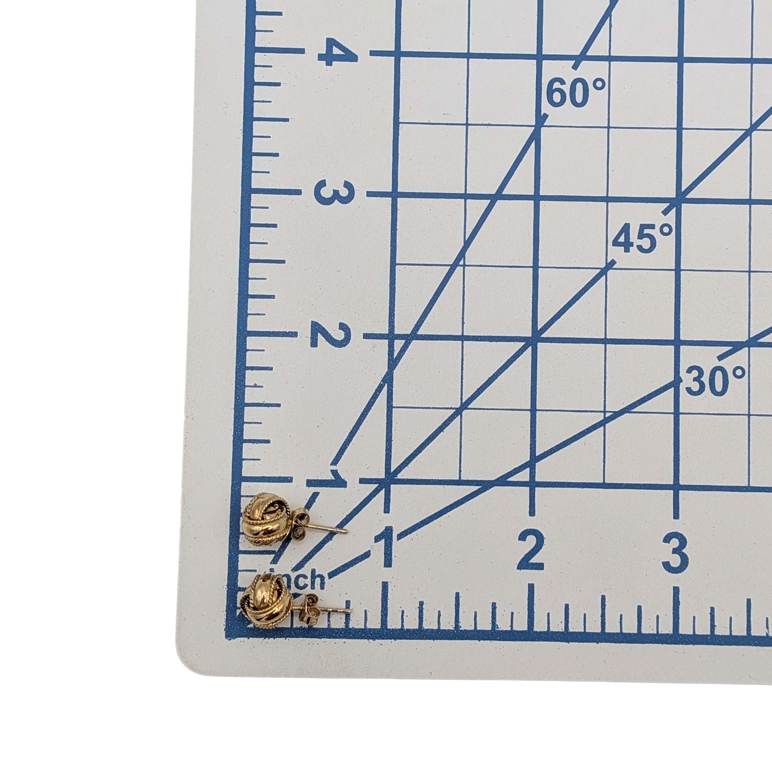 Signed Gold Over Sterling Silver Braided Milgrain Ball Stud Earrings
