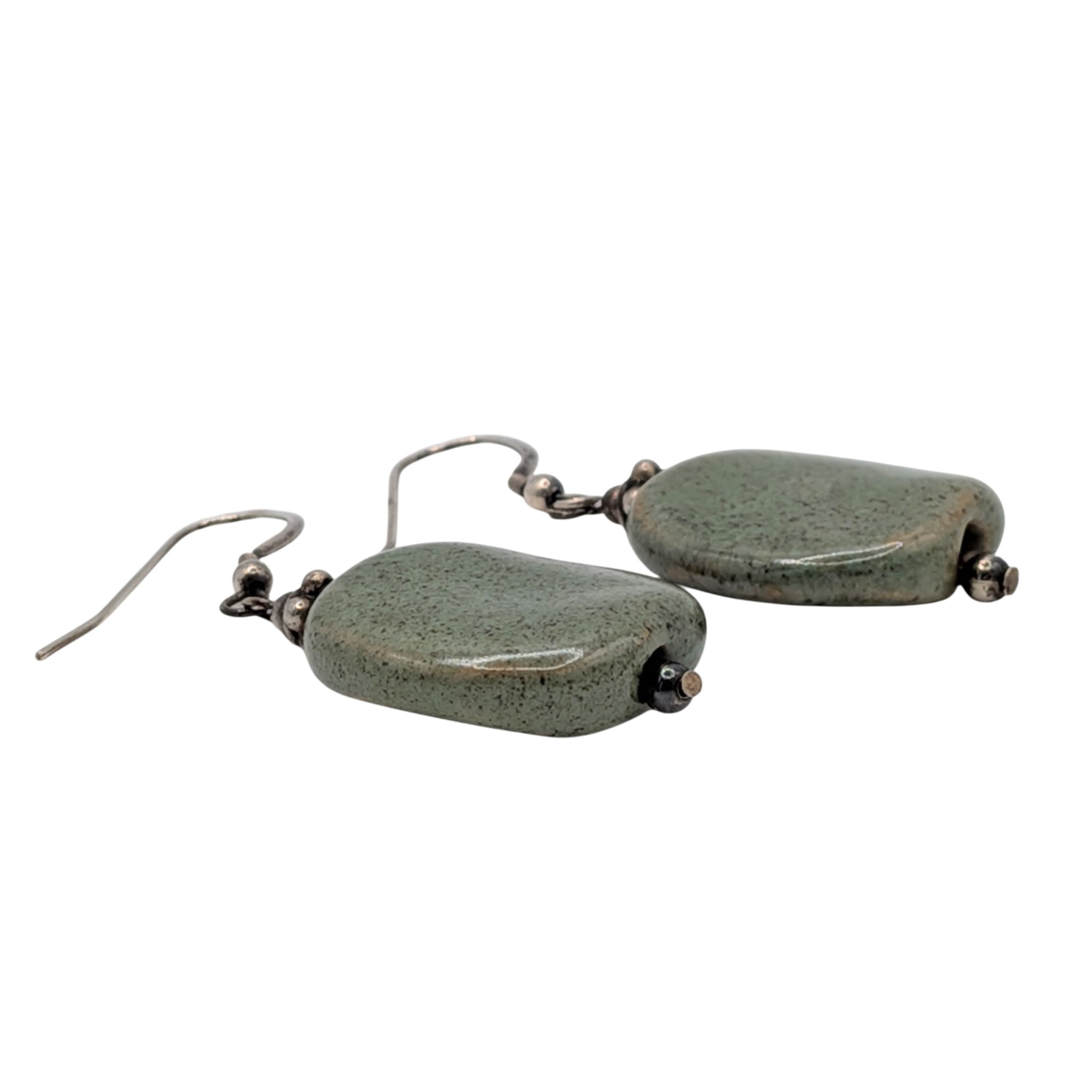 Sterling Silver Ceramic Bead Drop Earrings