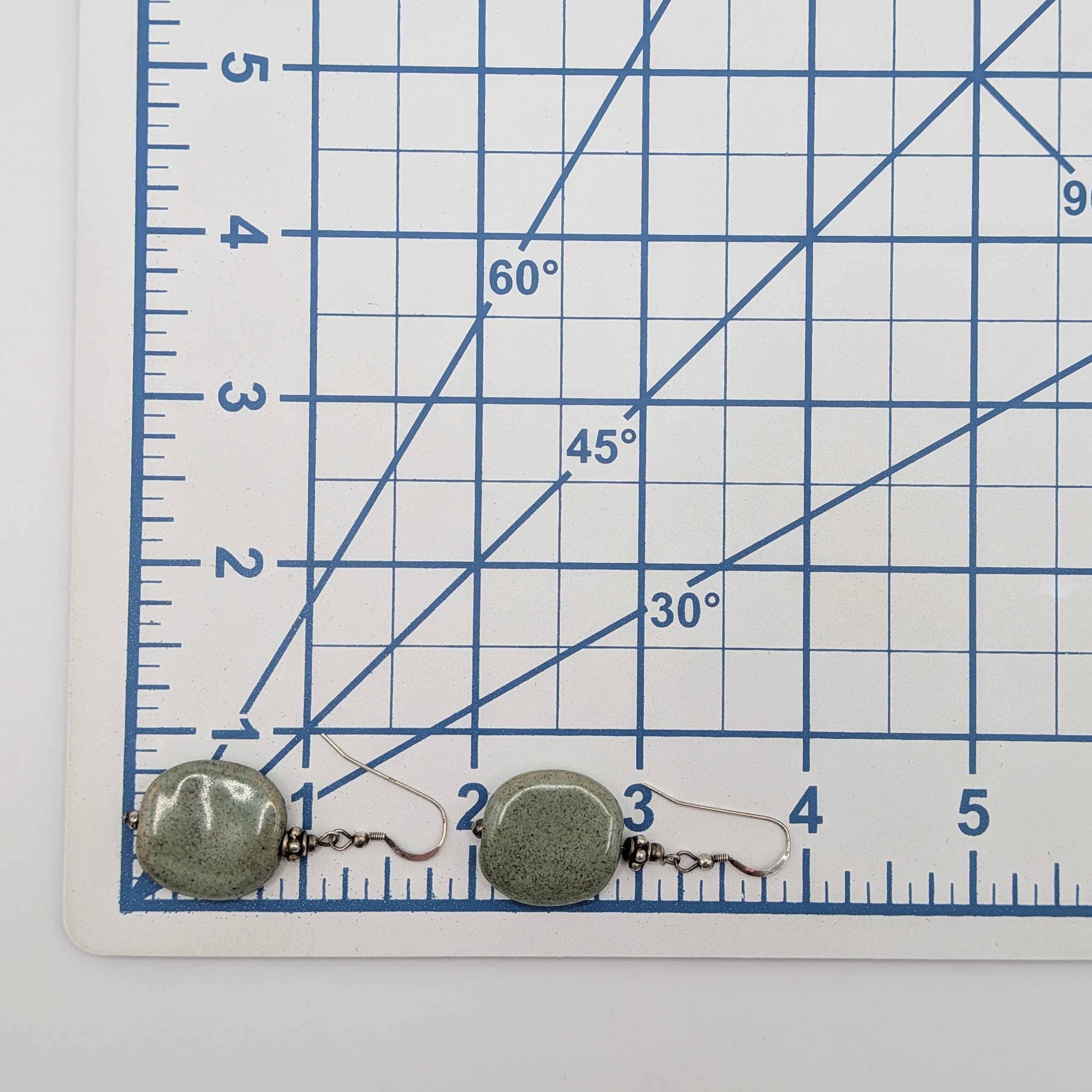 Sterling Silver Ceramic Bead Drop Earrings