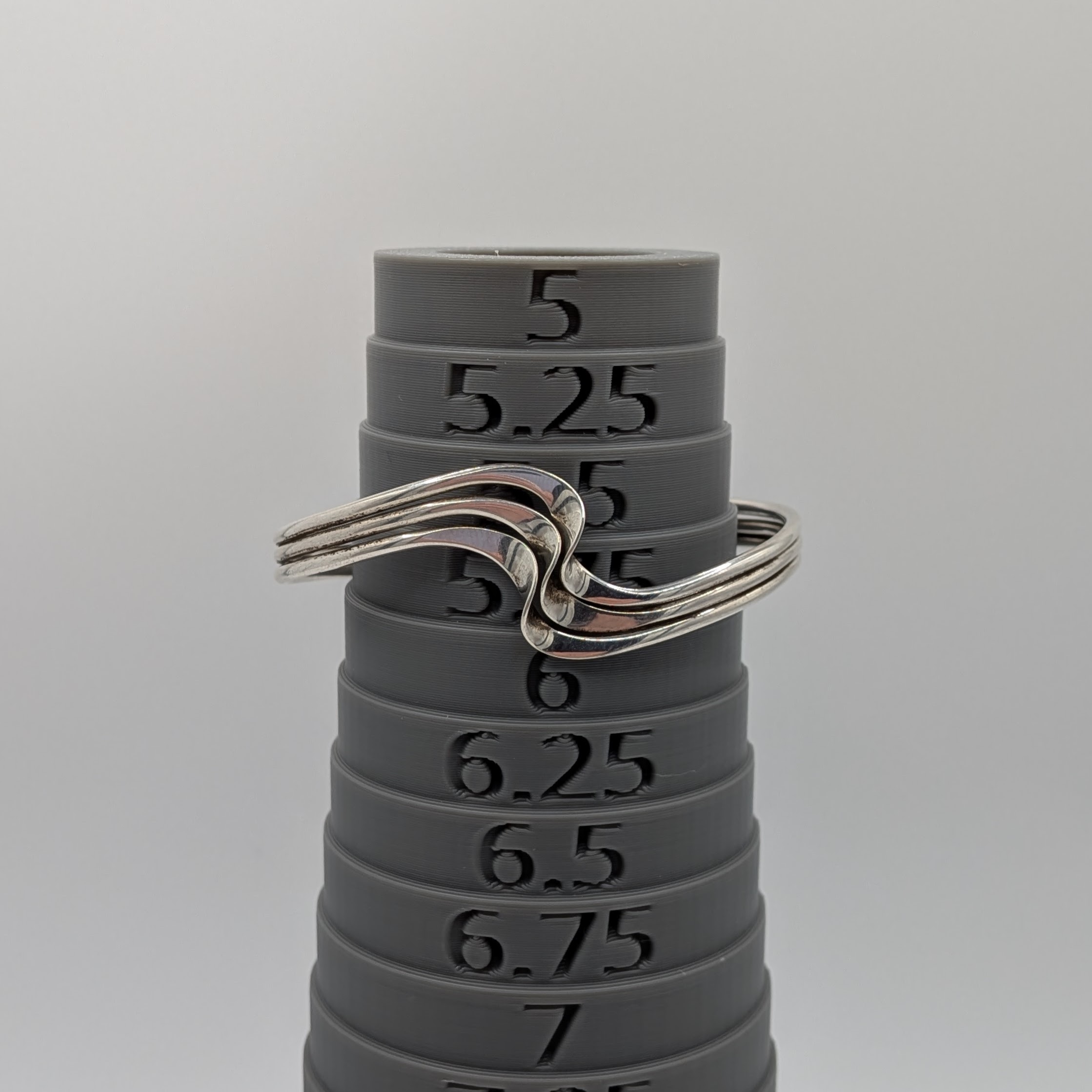 Sterling Silver Triple Wave Cuff Bracelet