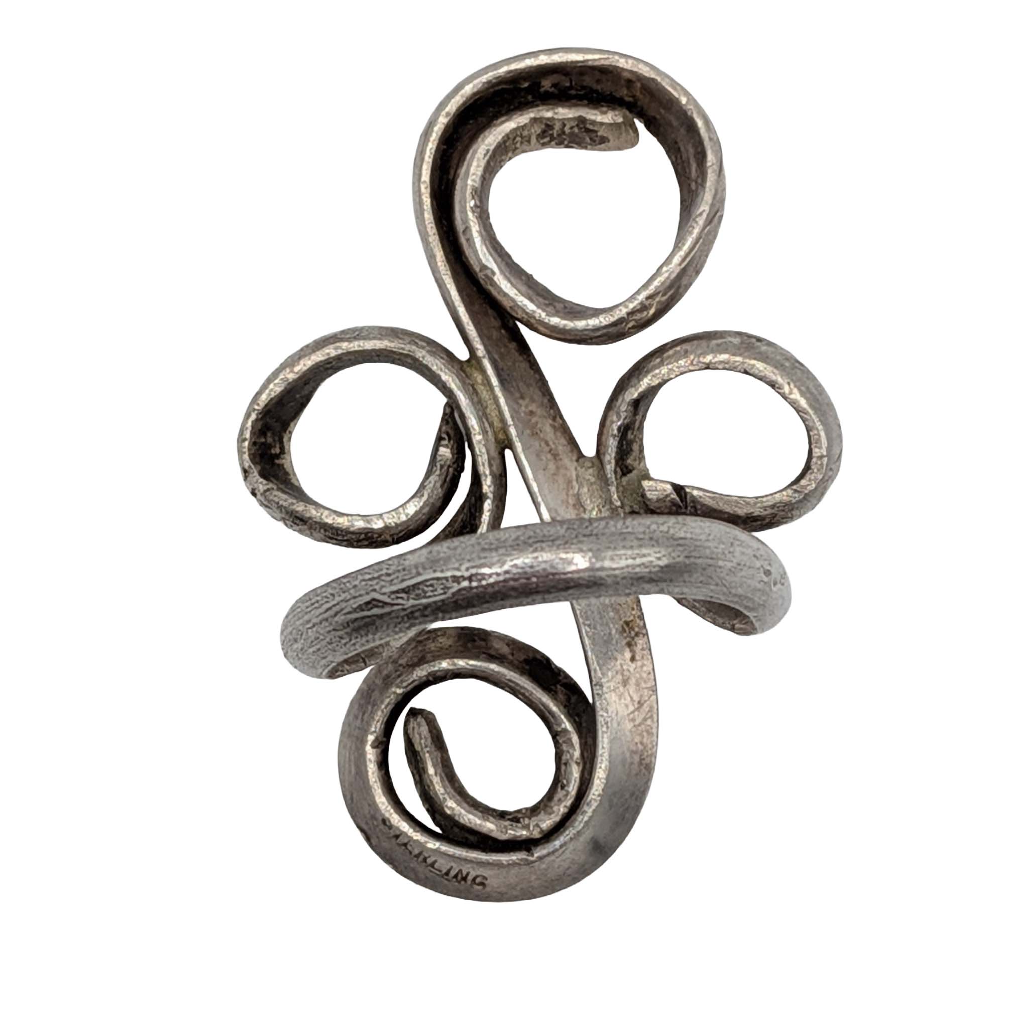 Handmade Sterling Silver Scroll Ring Size 8