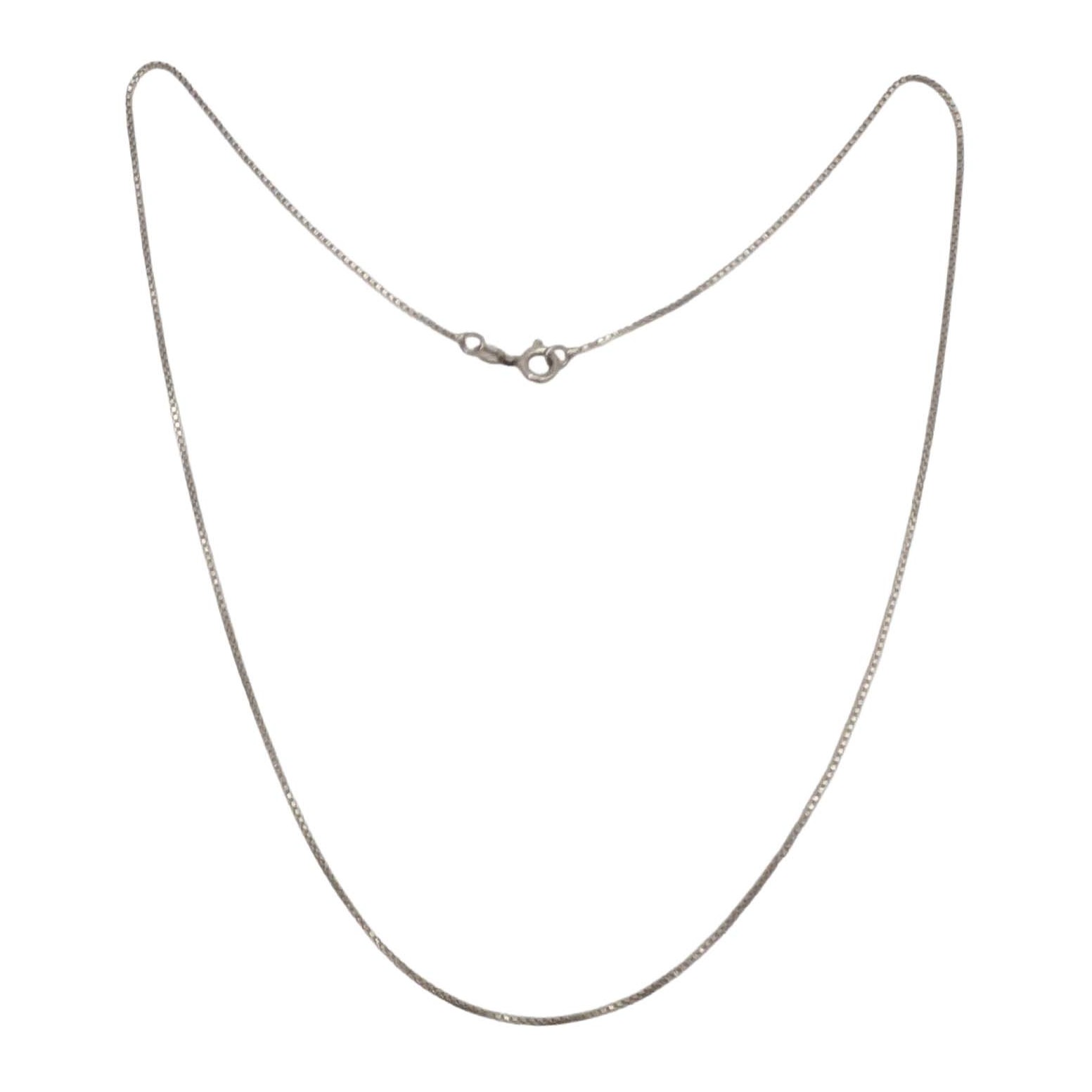 Italy Sterling Silver Box Chain Necklace
