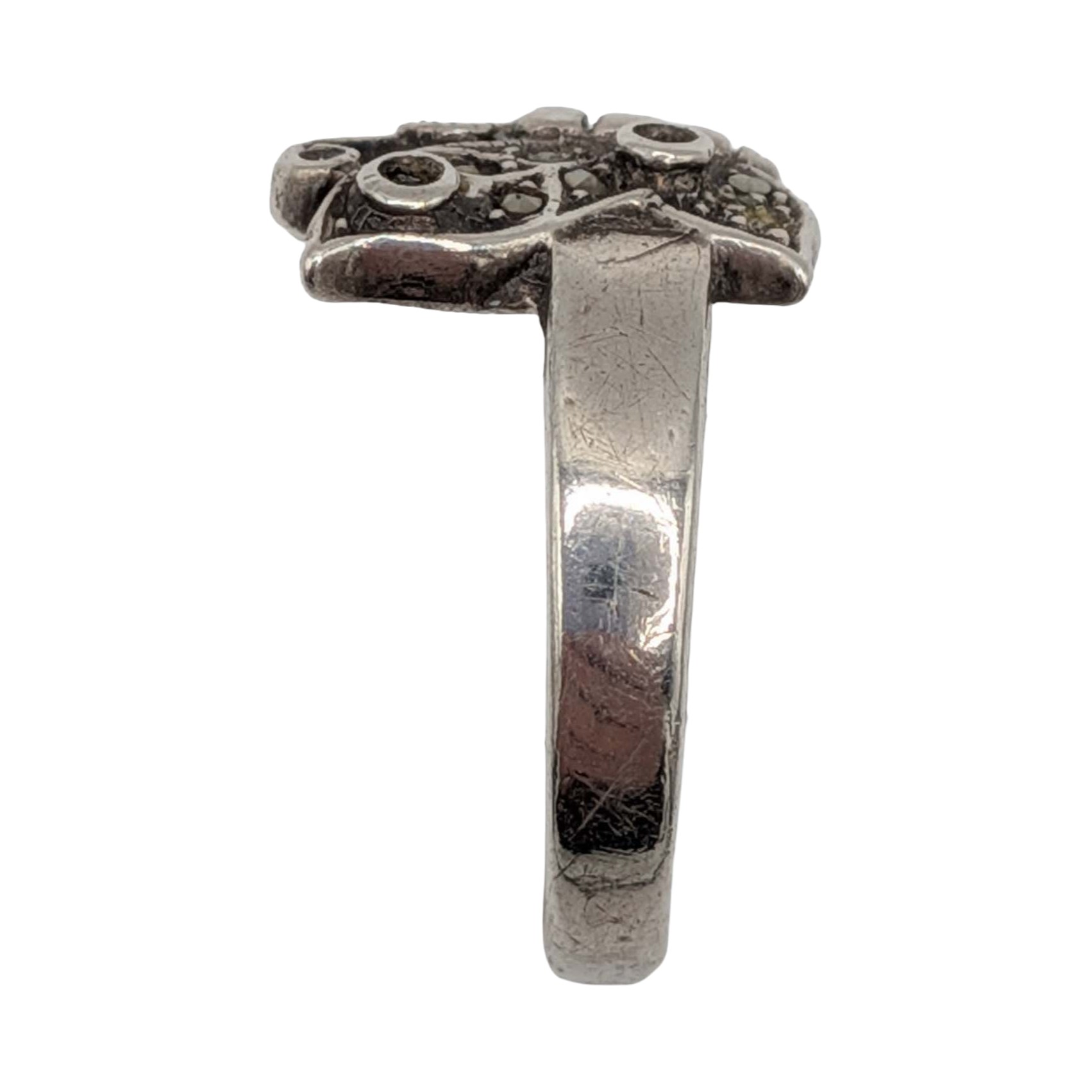 Murray Chuven Sterling Silver Marcasite Butterfly Ring Size 7.5