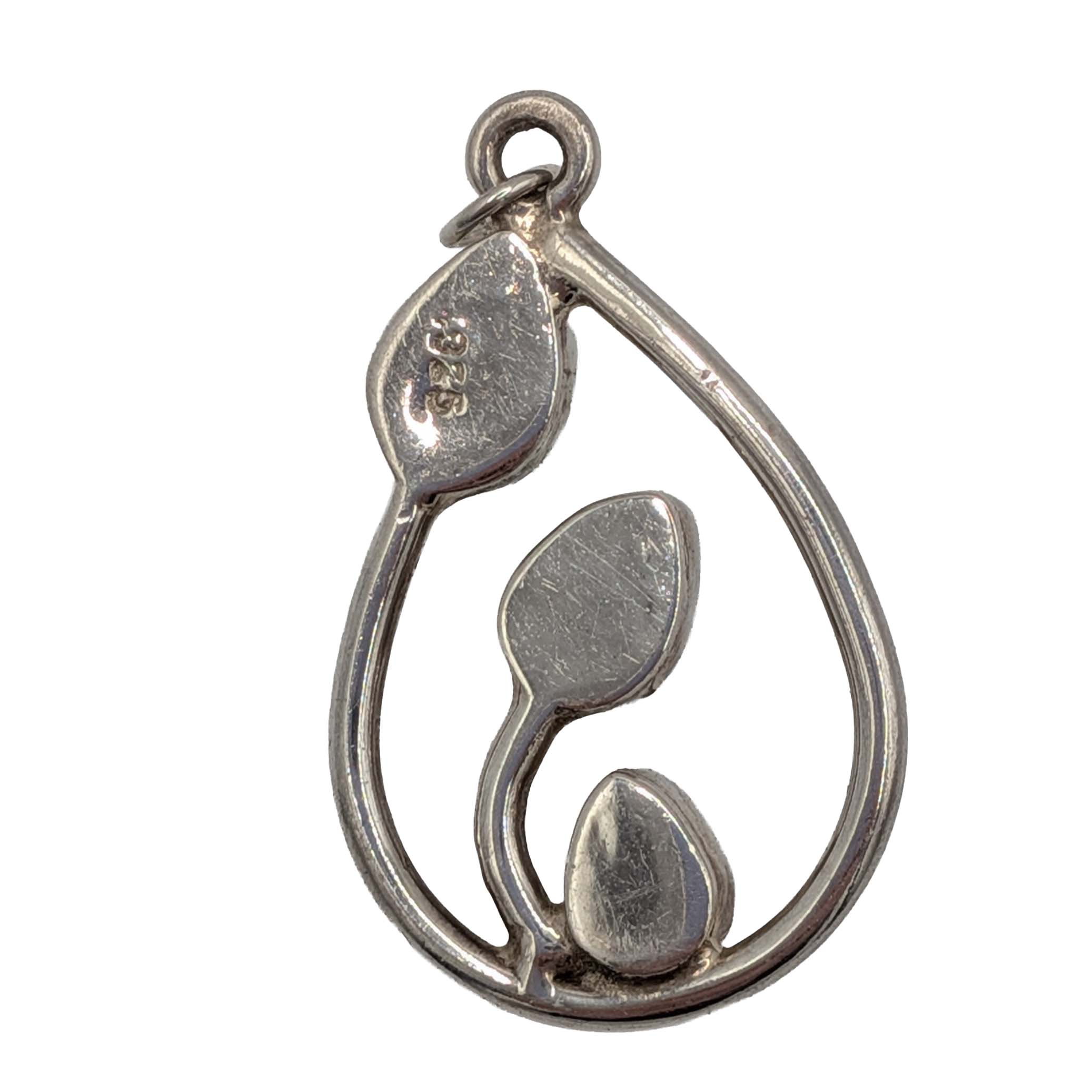 Sterling Silver Larimar Three Stone Drop Pendant