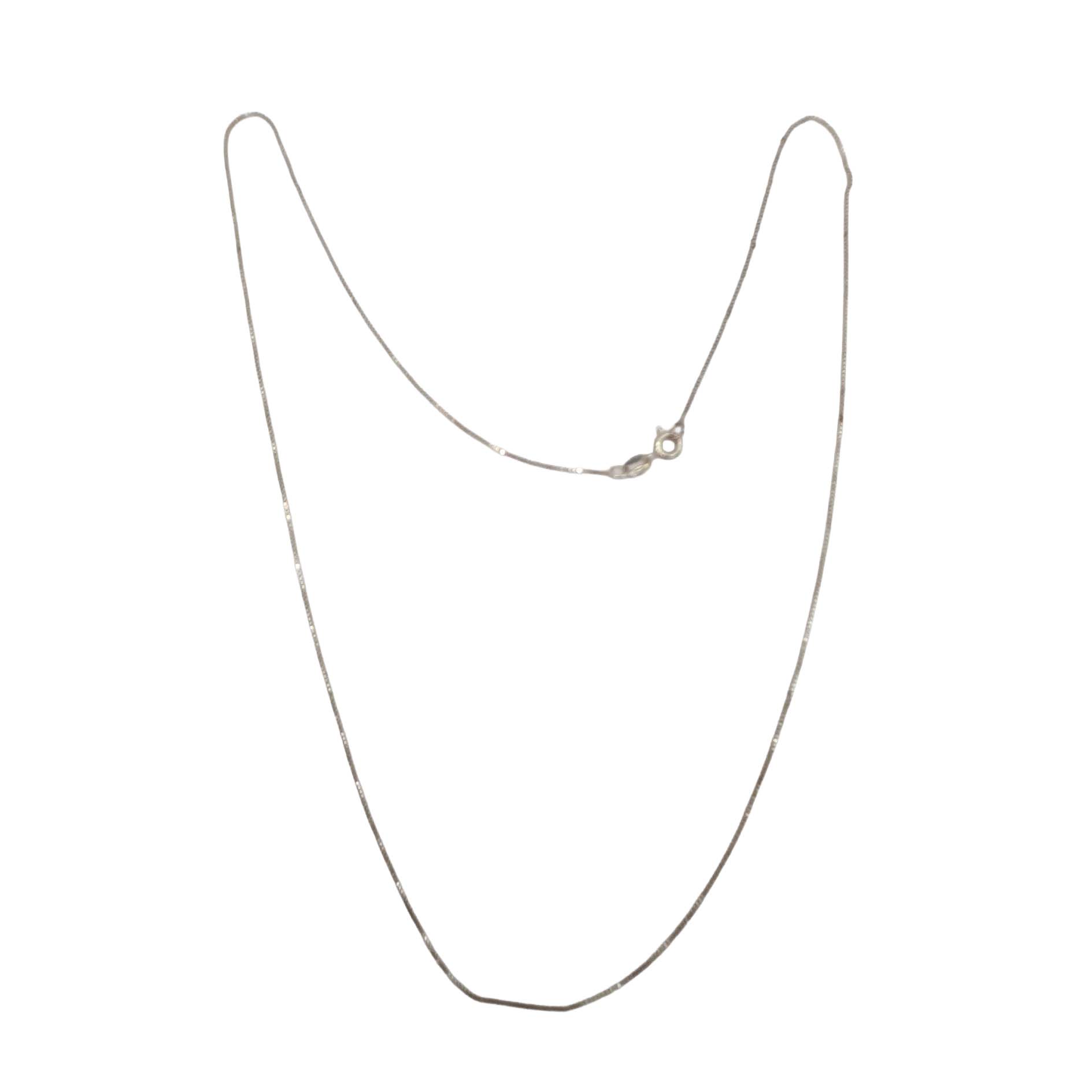 Italy Sterling Silver Box Chain Necklace