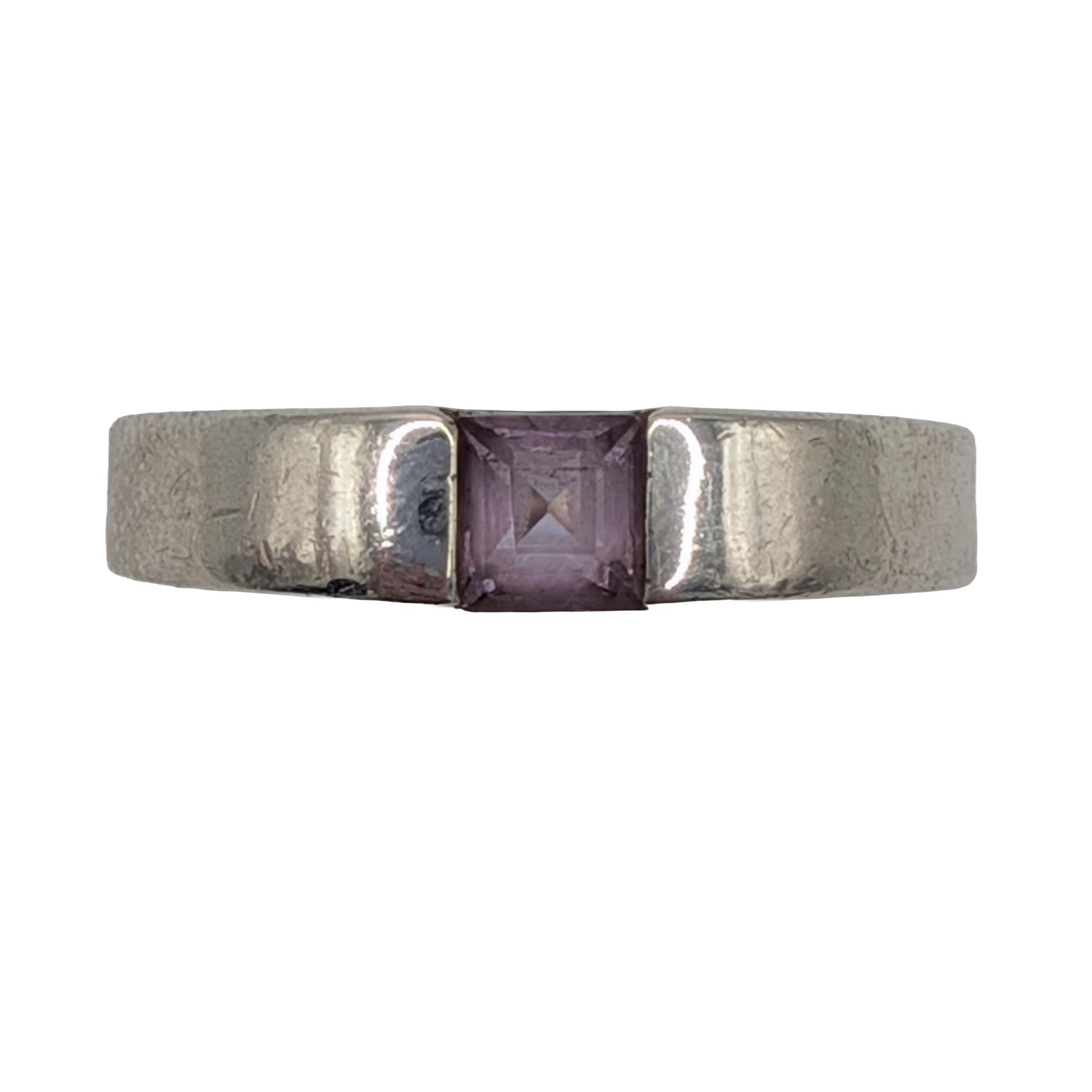 Sterling Silver Amethyst Invisible Set Band Ring Size 7.25
