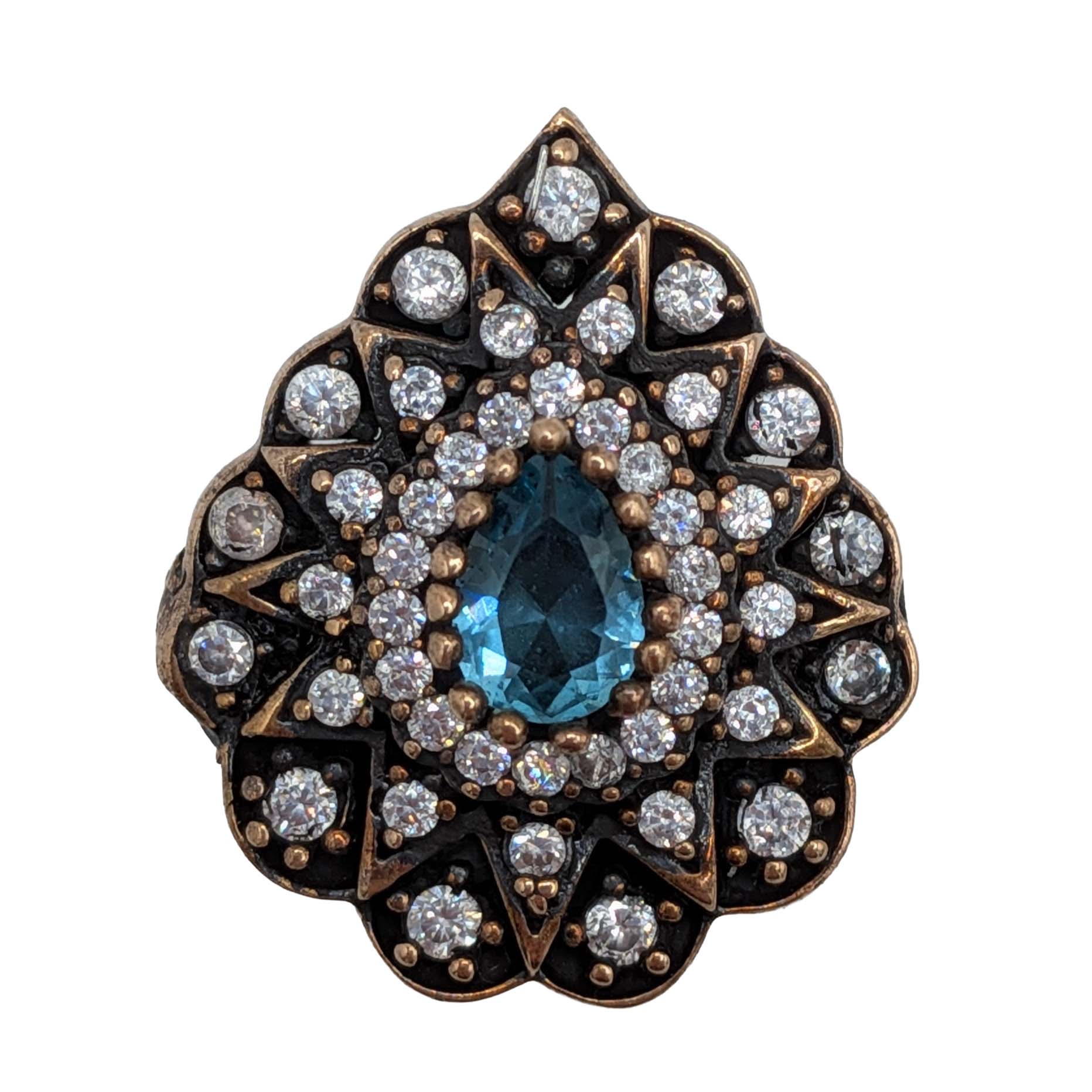 Bora Gold Over Sterling Silver CZ Pear Shaped Ring Size 7.5