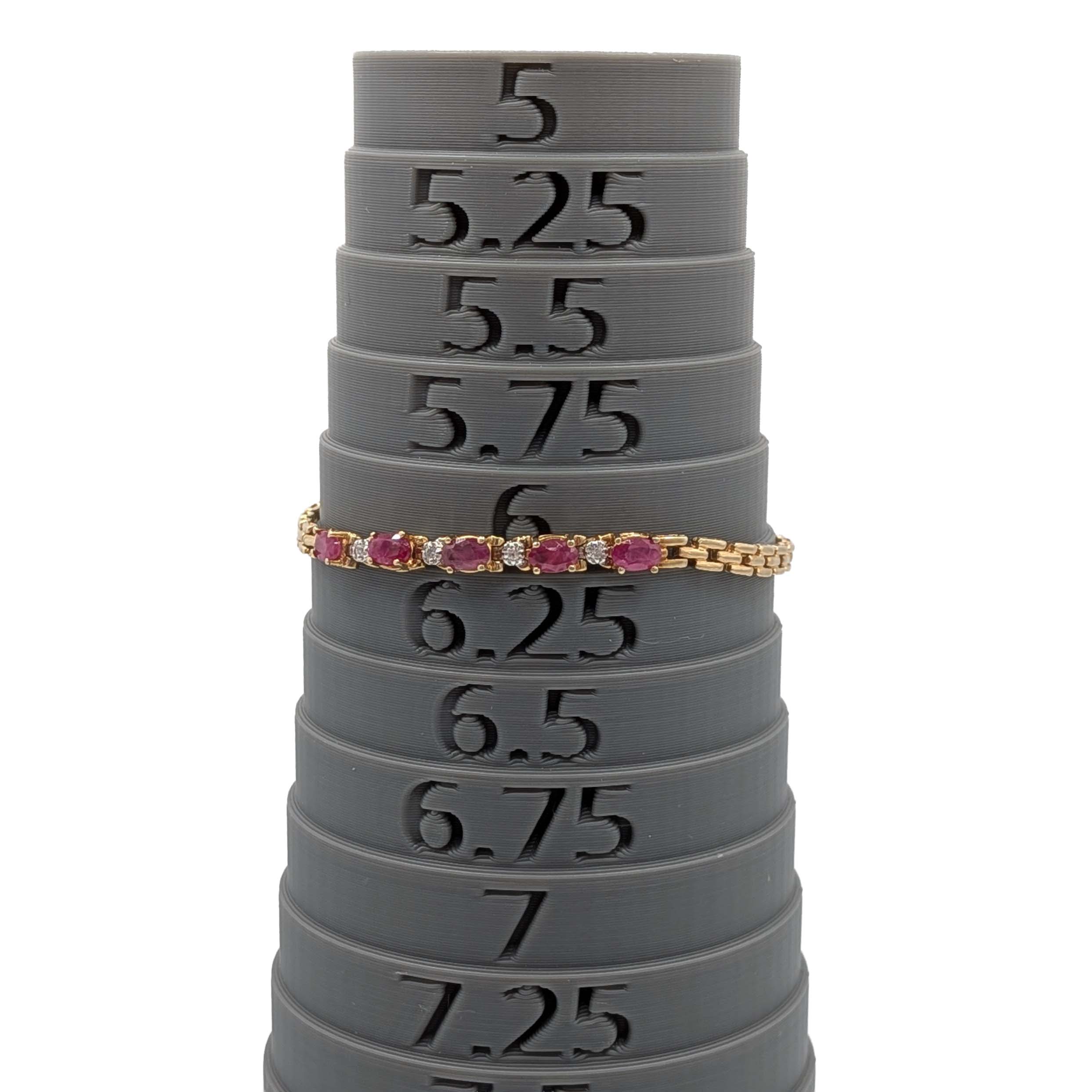 Gold Over Sterling Silver Ruby White Sapphire Bracelet