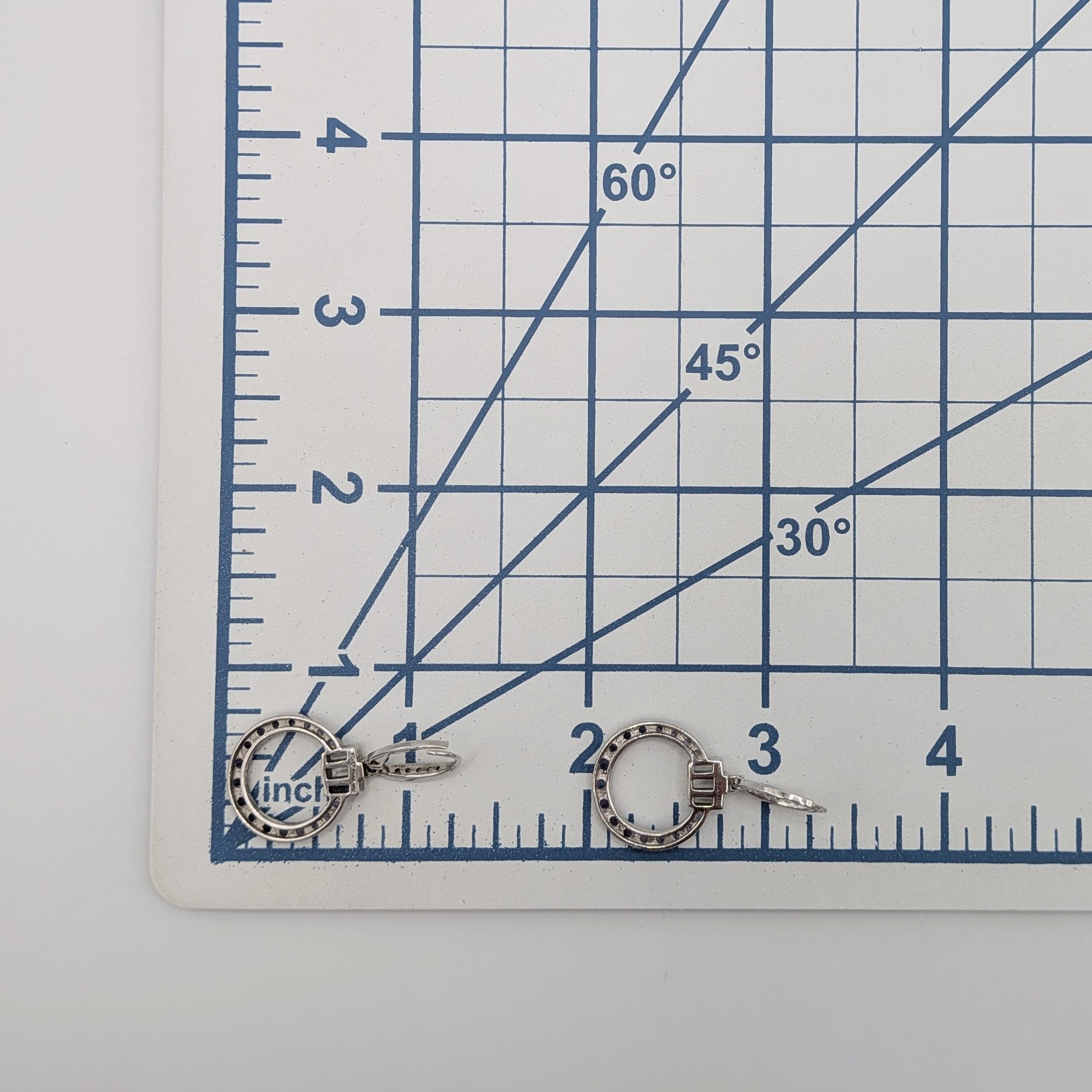 Signed Sterling Silver Lolite Topaz Drop Circle Earrings