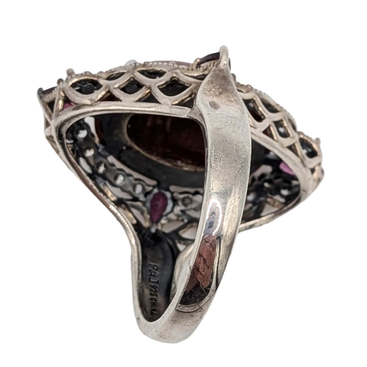 Prime Art & Jewel Sterling Silver Multi-Stone Joy Ring Size 8.25