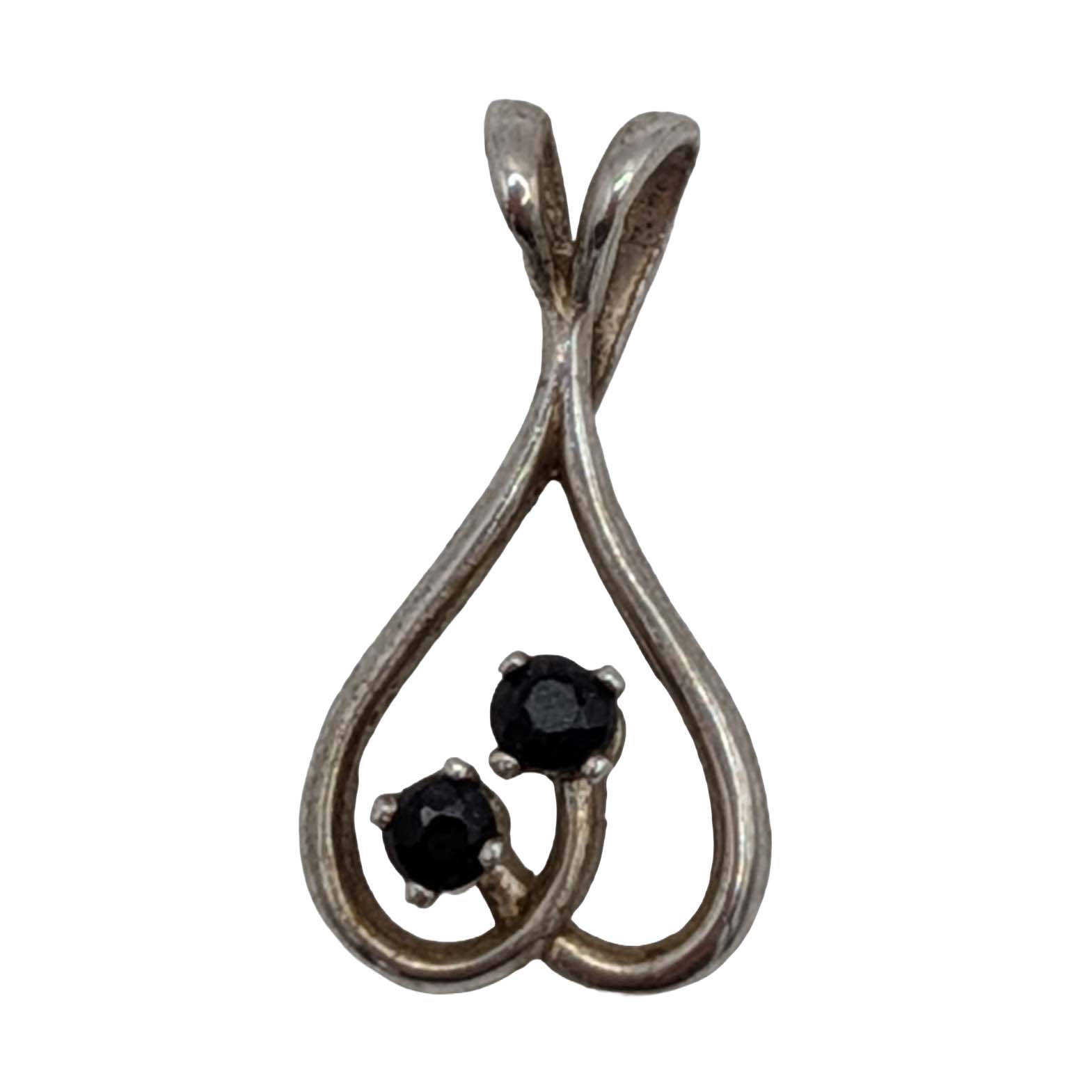 Sterling Silver Blue Topaz Double Stone Drop Pendant