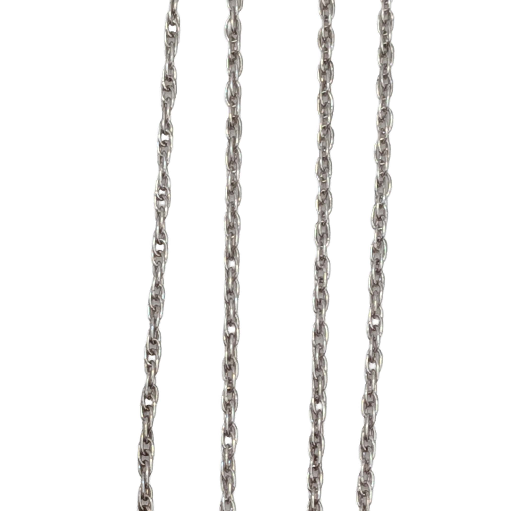 Signed Sterling Silver Tiny Rope Chain Necklace