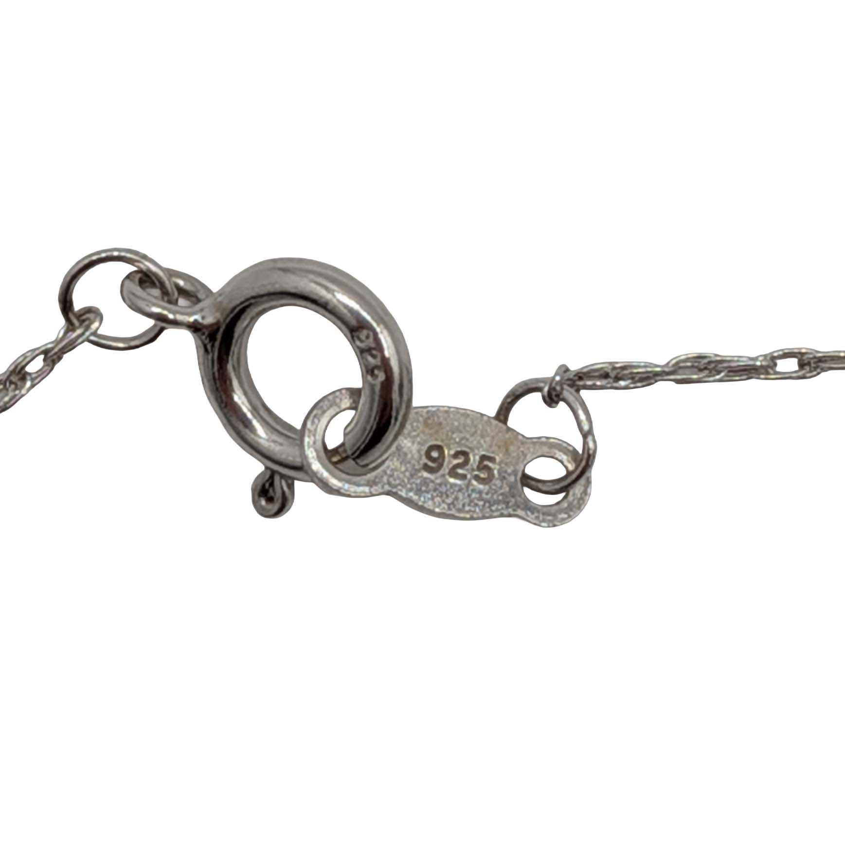 Signed Sterling Silver Tiny Rope Chain Necklace