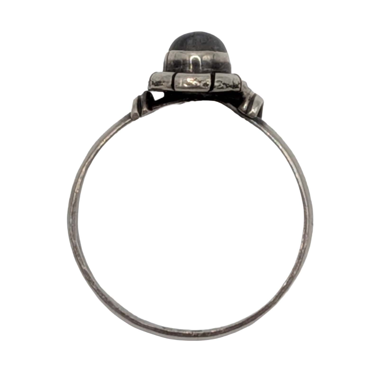 Sterling Silver Oval Labradorite Stacking Ring Size 8.75