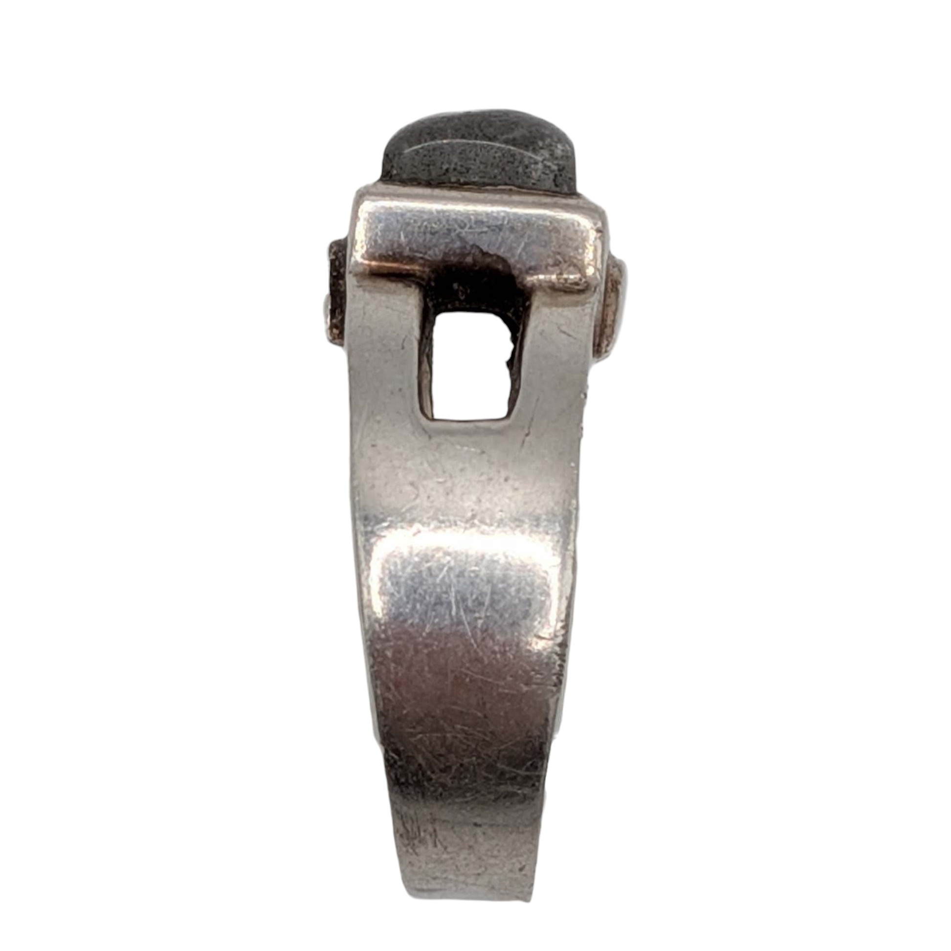 Sterling Silver Moonstone Modernist Ring Size 9
