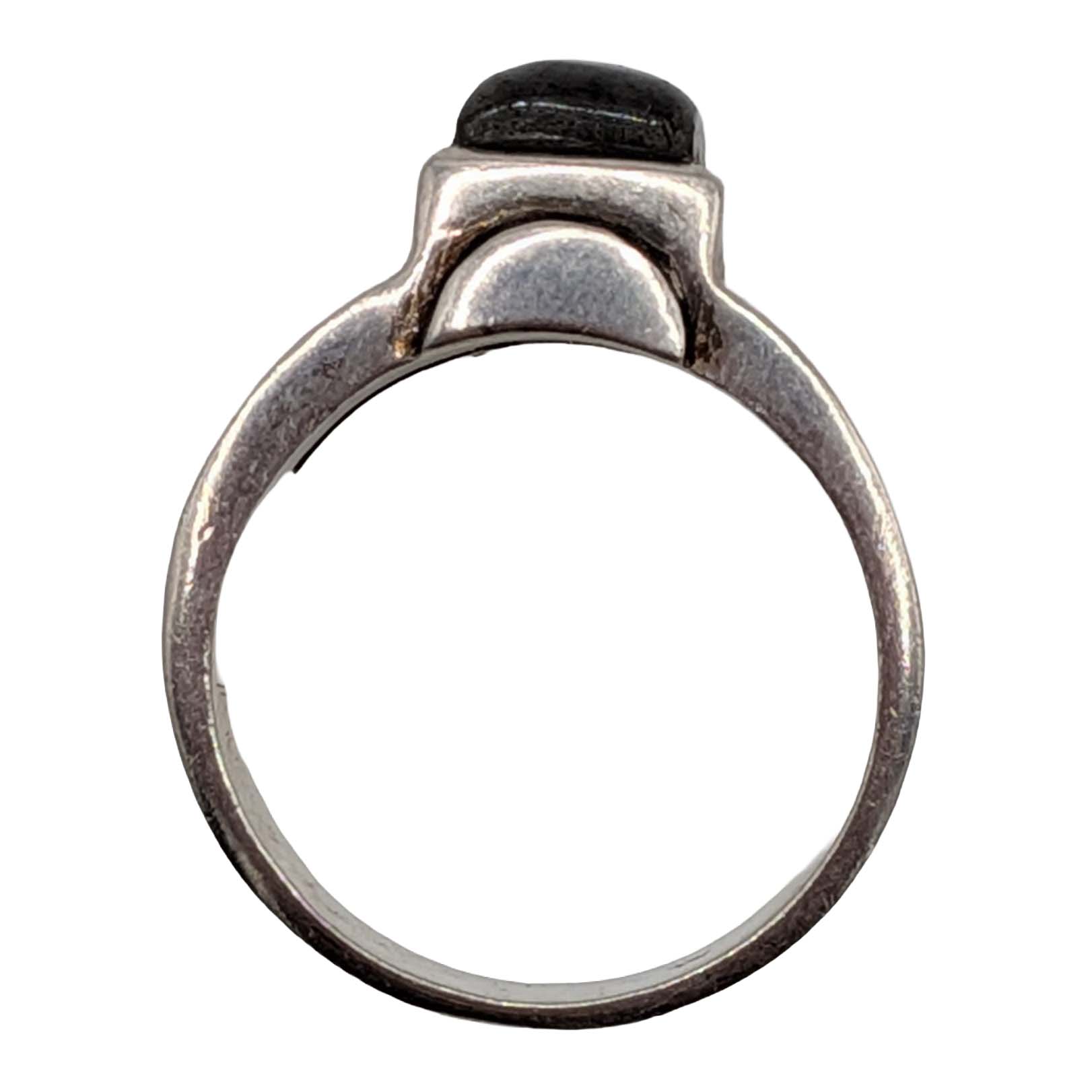 Sterling Silver Moonstone Modernist Ring Size 9