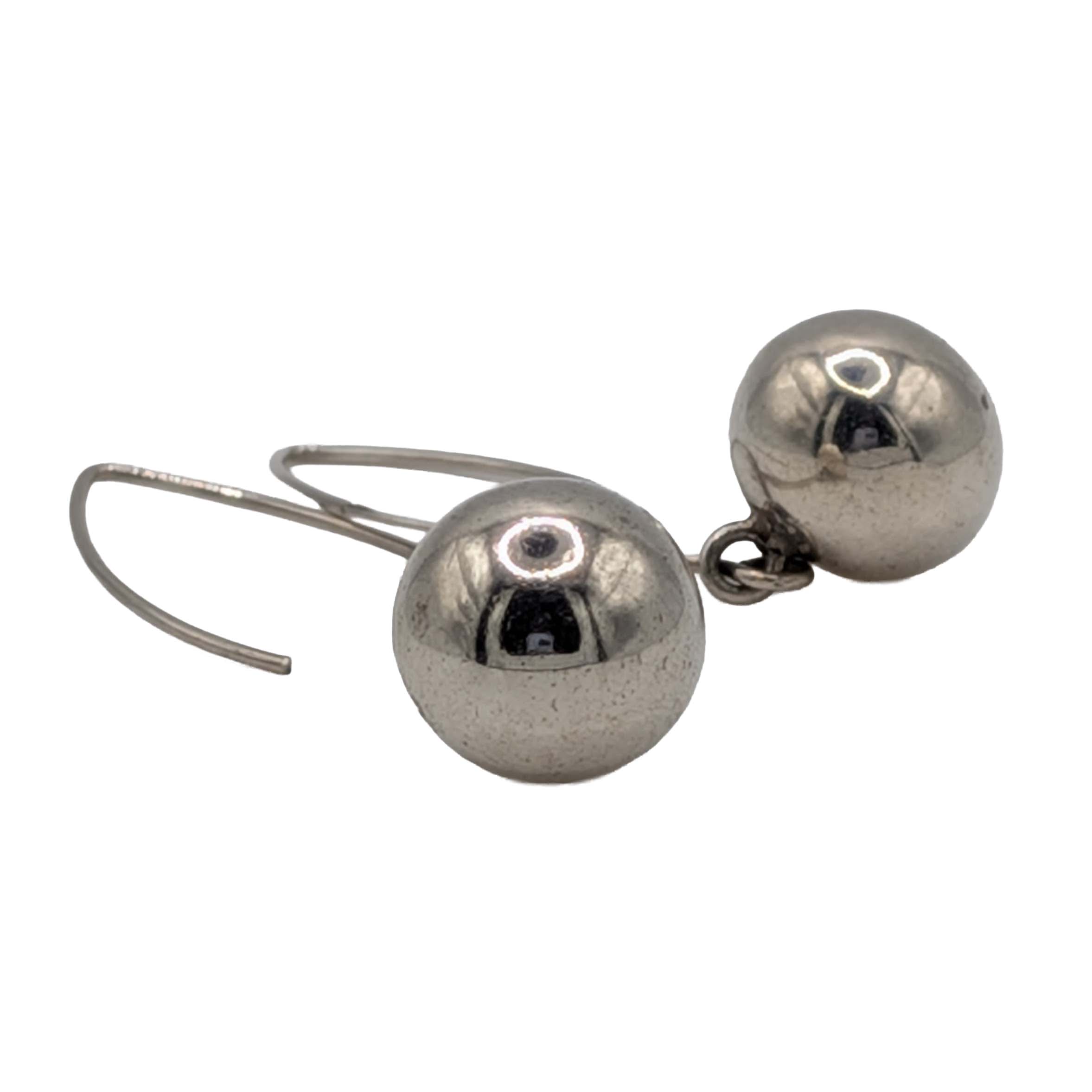 Sterling Silver Modernist Ball Drop Earrings