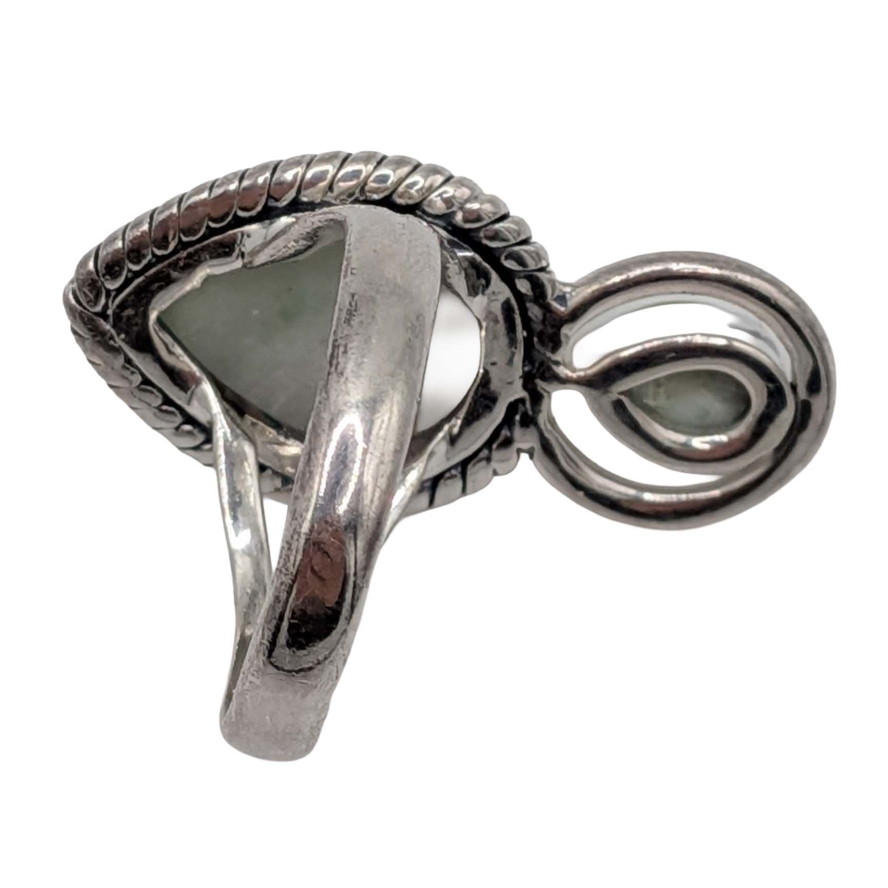Arya Sterling Silver Jadeite Ring Size 10
