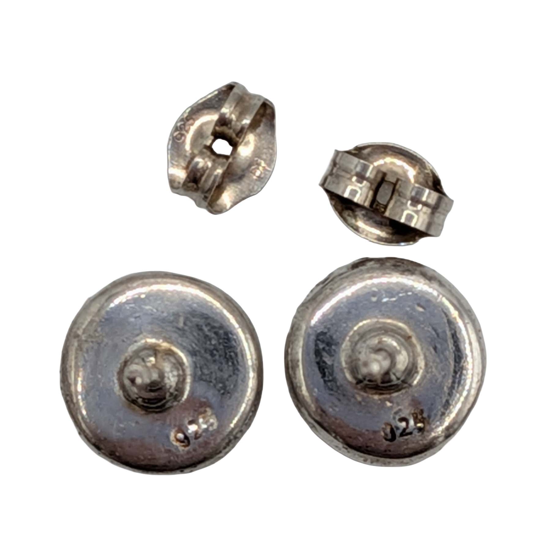 Sterling Silver Lapis Lazuli Bezel Set Stud Earrings