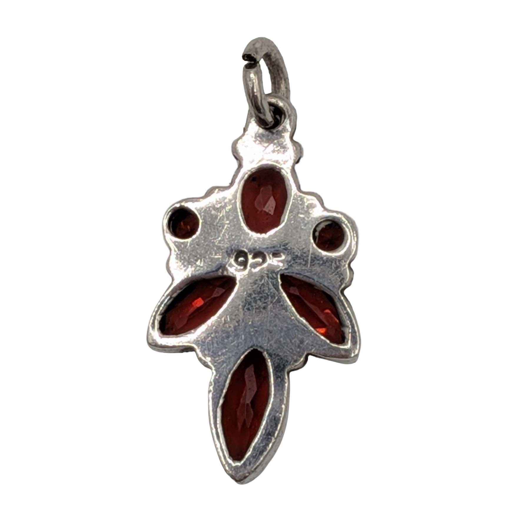 Sterling Silver Garnet Cluster Pendant