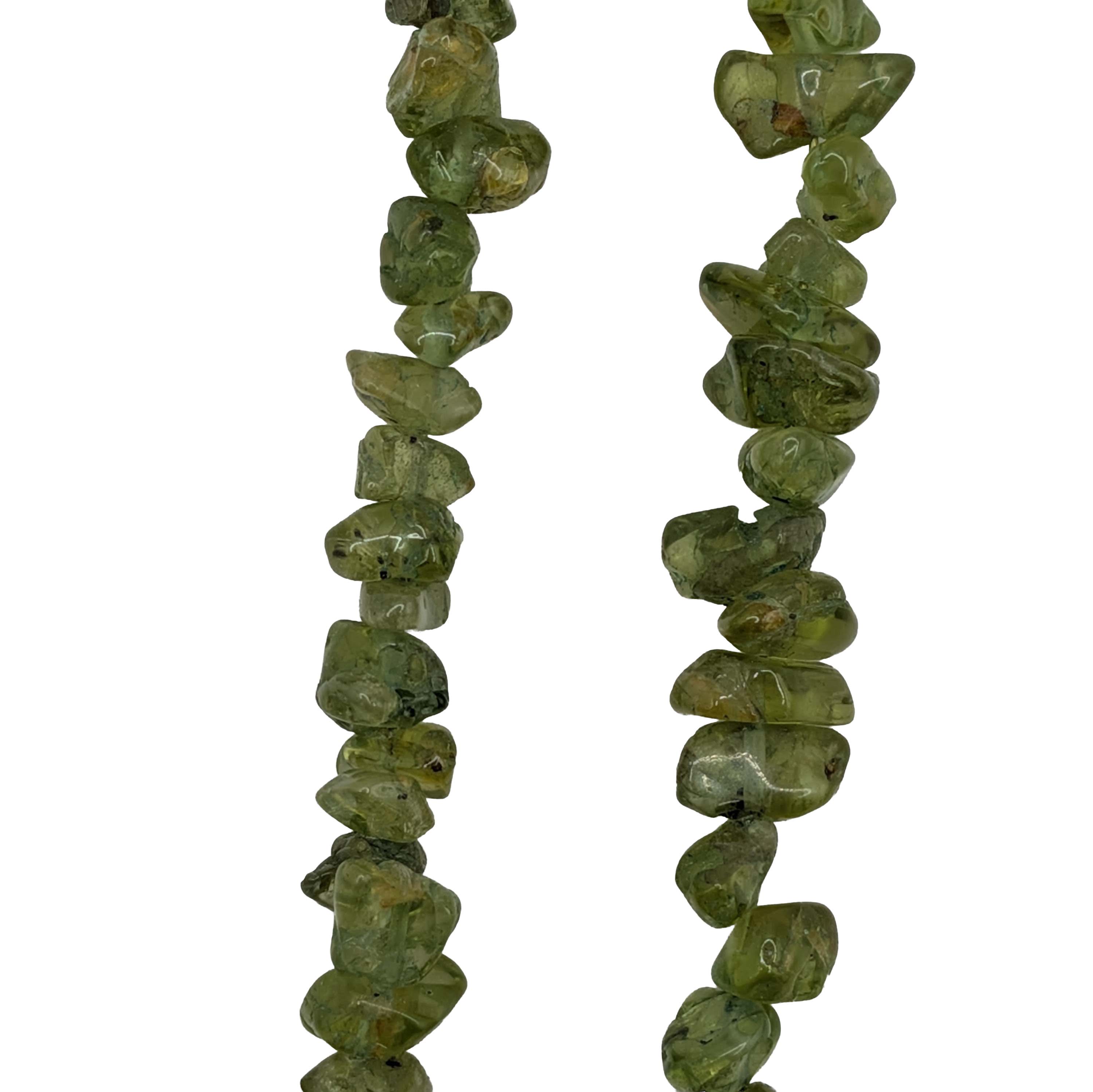 Murray Chuven Sterling Silver Natural Peridot Bead Strand Necklace