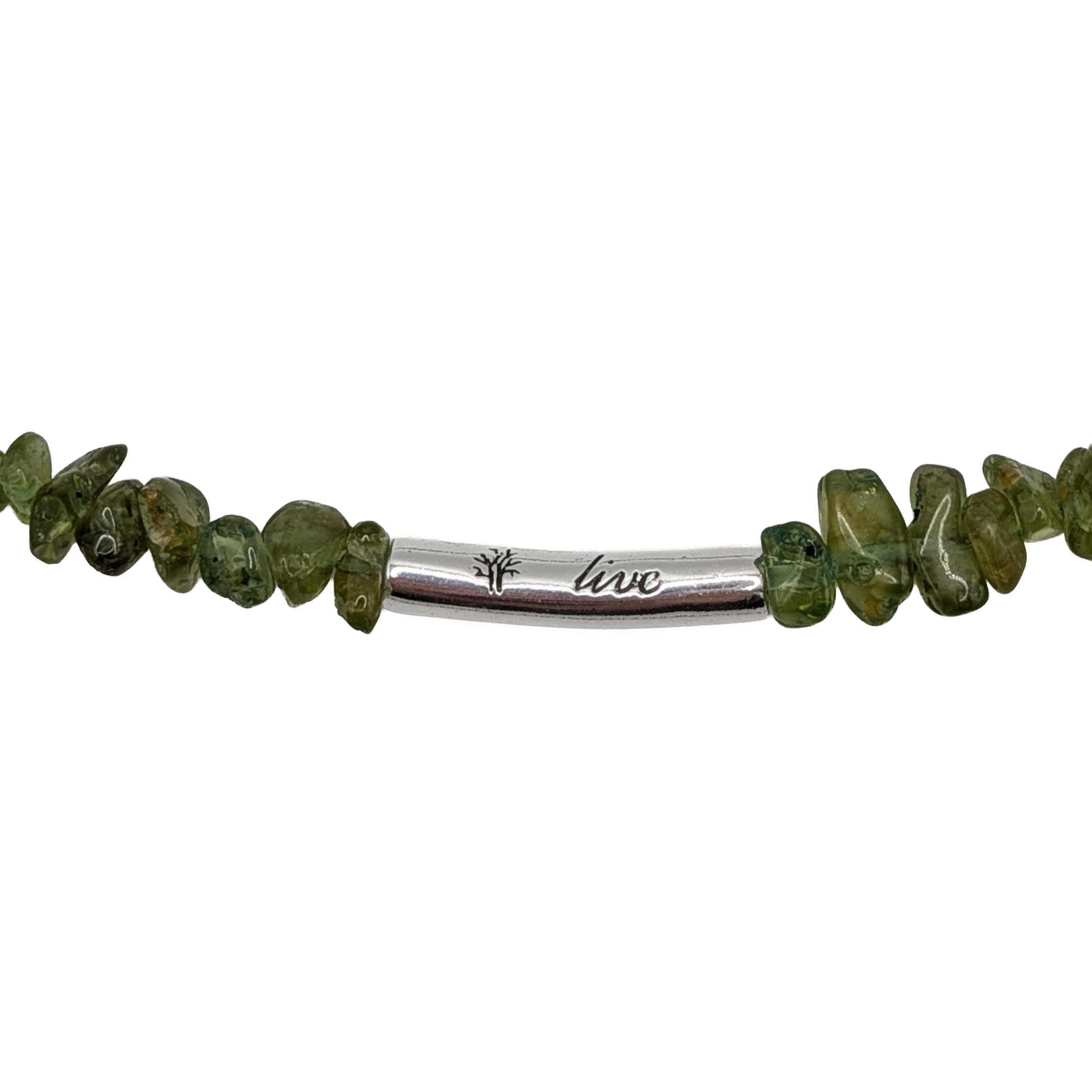Murray Chuven Sterling Silver Natural Peridot Bead Strand Necklace