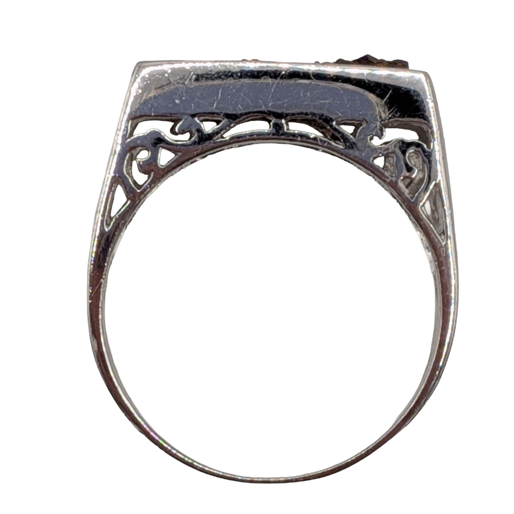 Signed Sterling Silver Purple Druzy Quartz Inlay Bar Band Ring Size 9