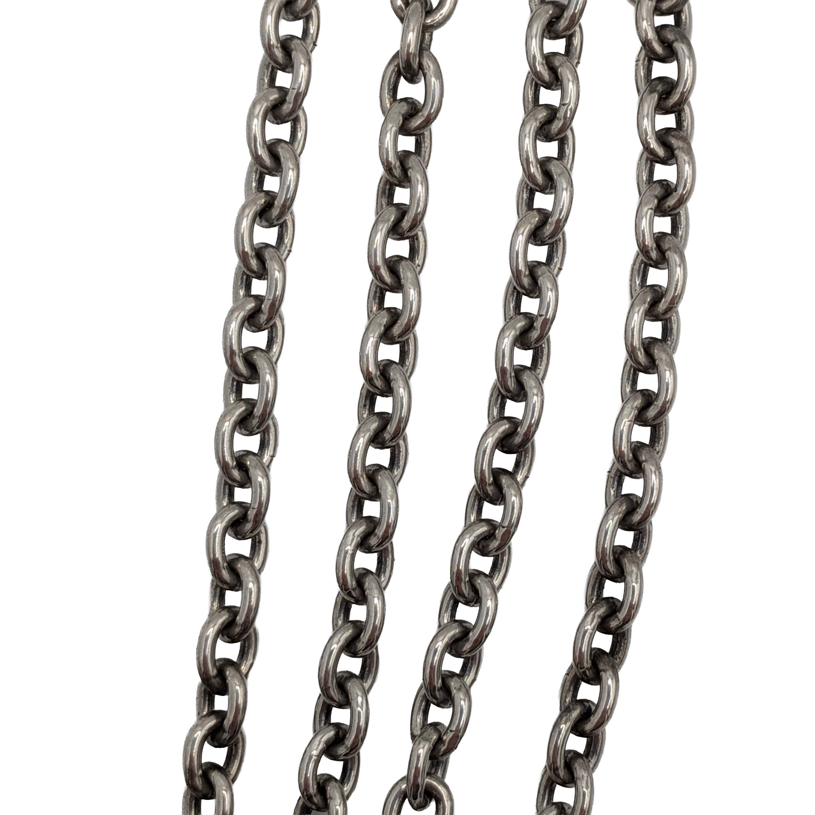 Signed Sterling Silver Black Resin Marcasite Necklace