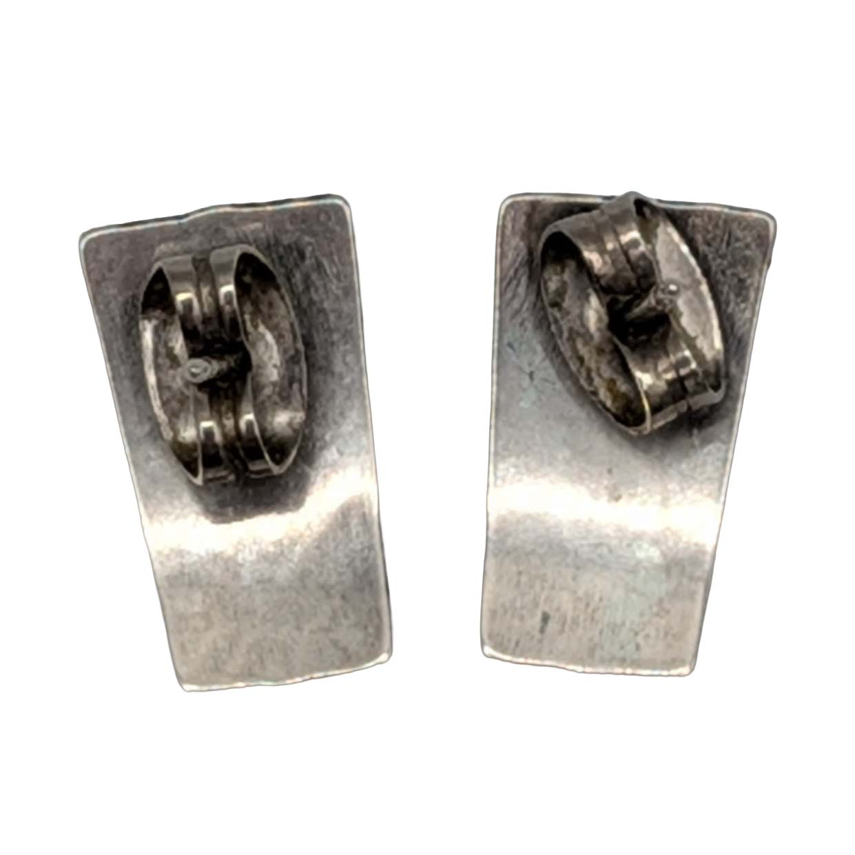 Sterling Silver Pressed Swirl Pattern Stud Earrings