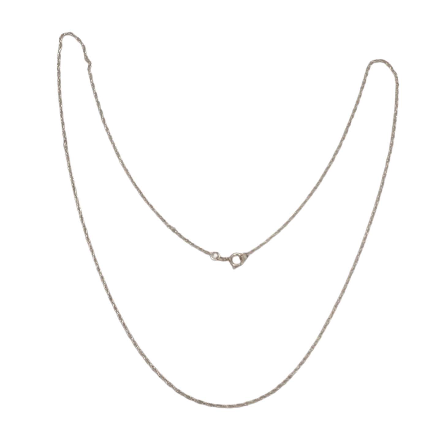 Signed Sterling Silver Twisted Rope Chain Necklace