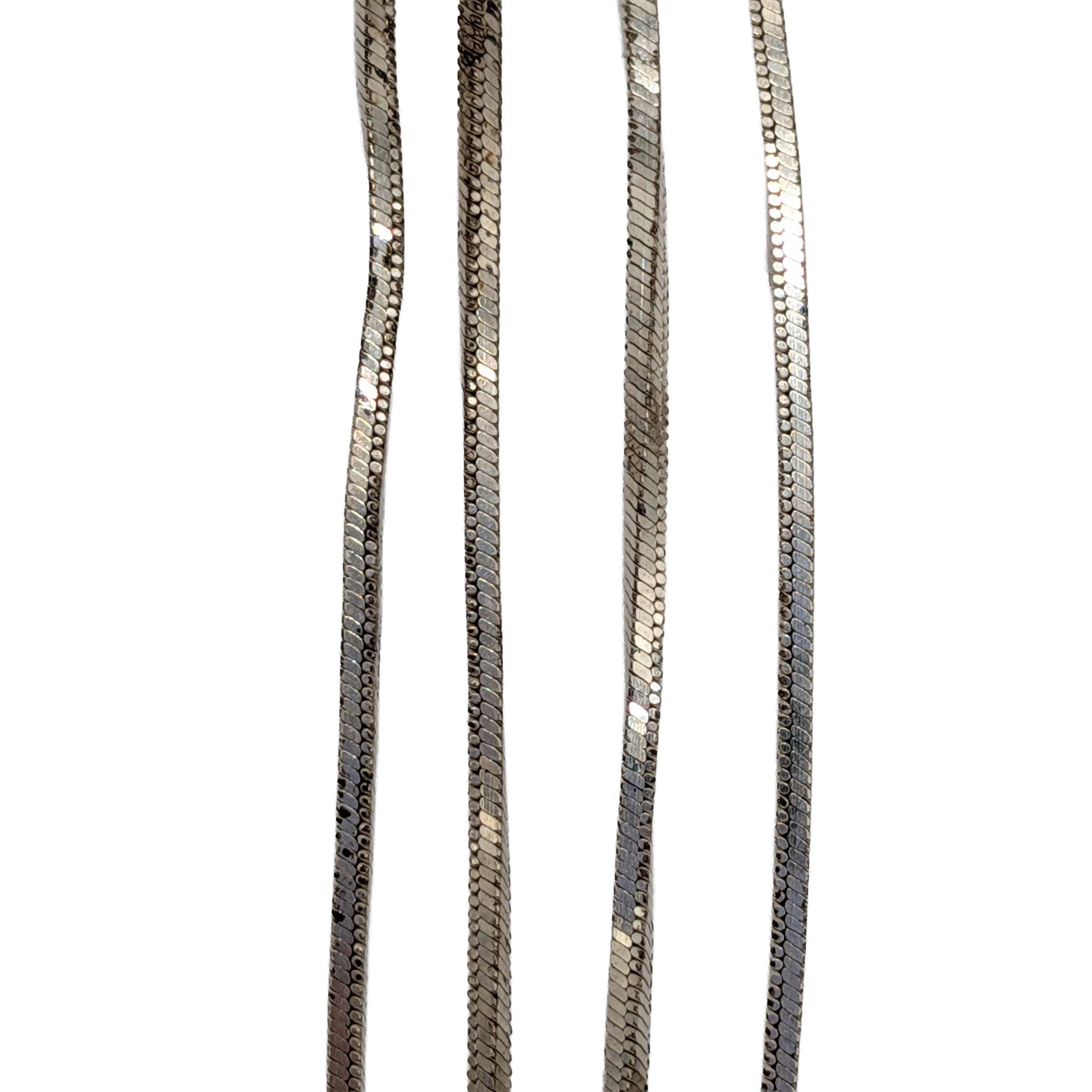 Signed Italy Sterling Silver Square Seamed Snake Chain Necklace
