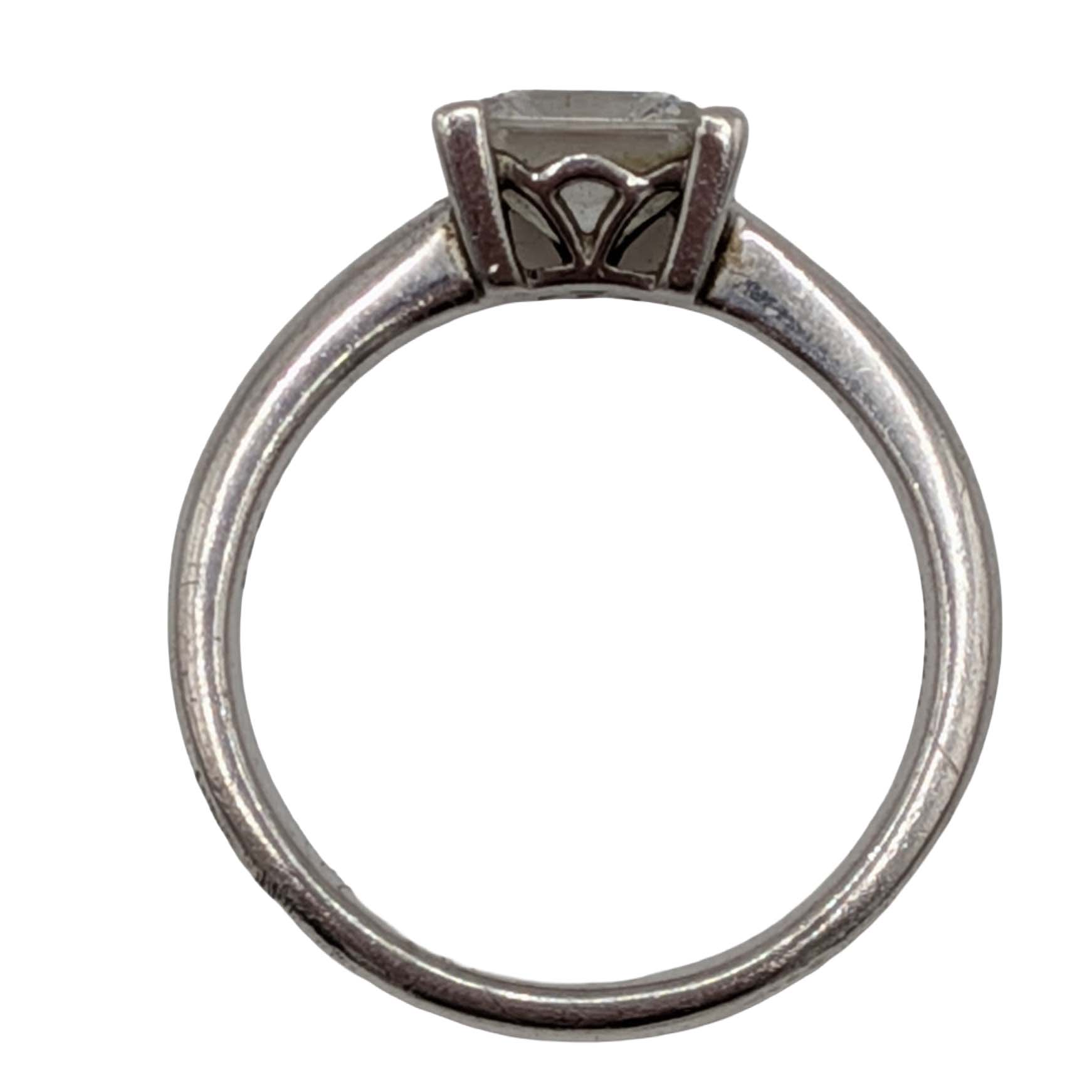 Signed Sterling Silver CZ Princess Cut Solitaire Ring Size 8