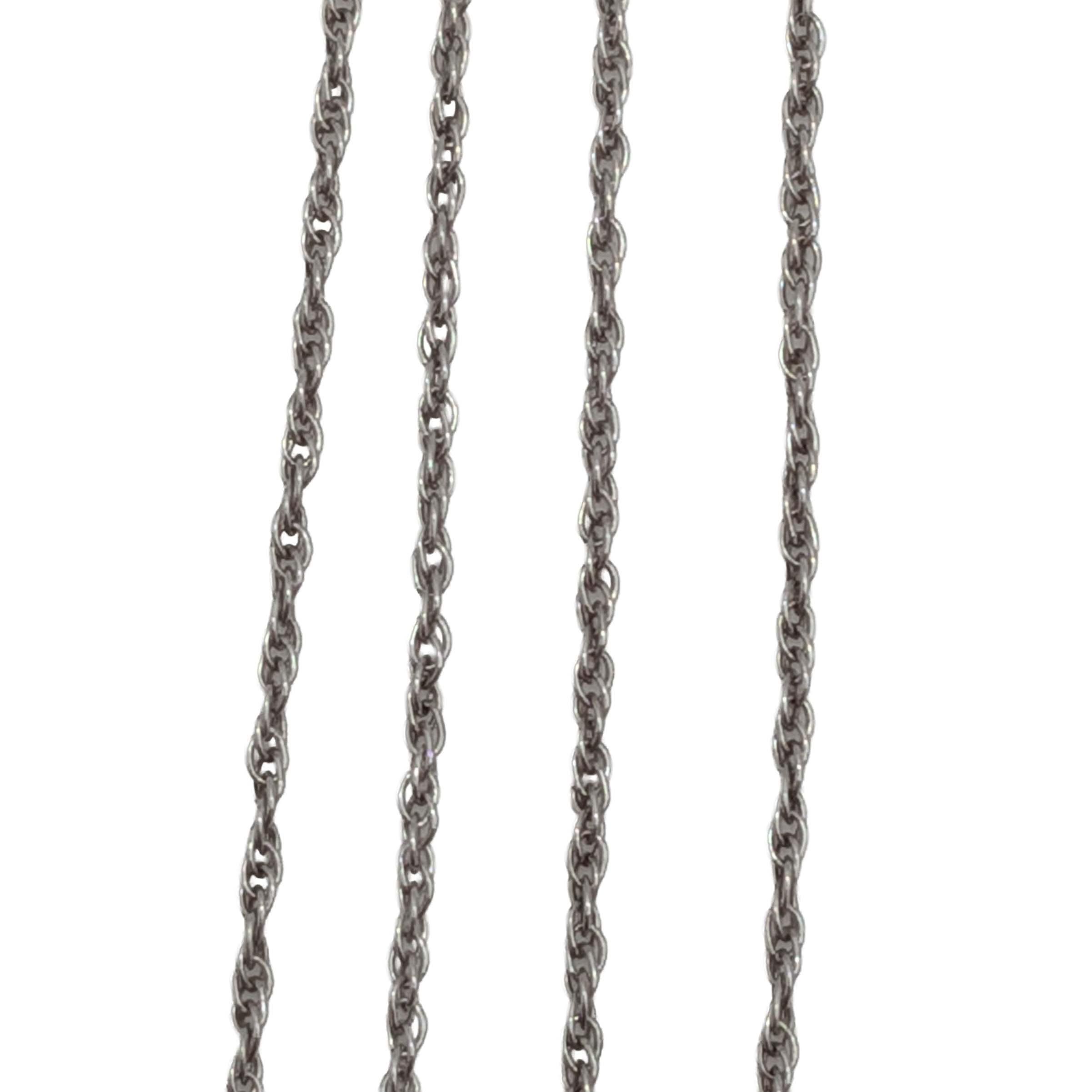 Signed Sterling Silver Rope Chain Necklace