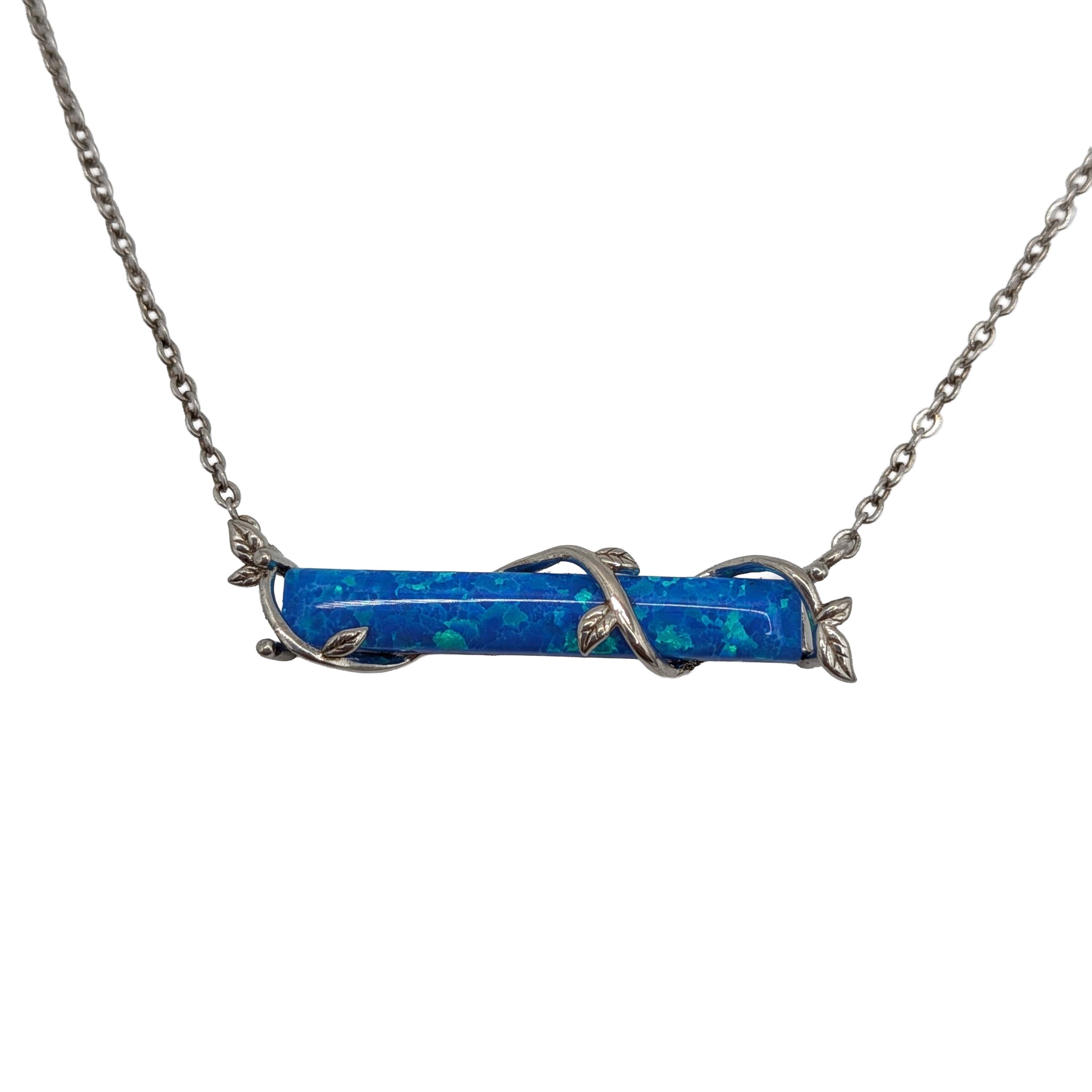 Sterling Silver Opal Vine Necklace