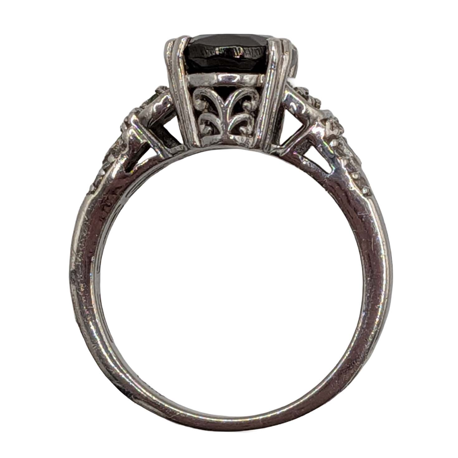 D'Joy Sterling Silver Multi-Stone Scroll Ring Size 9.25