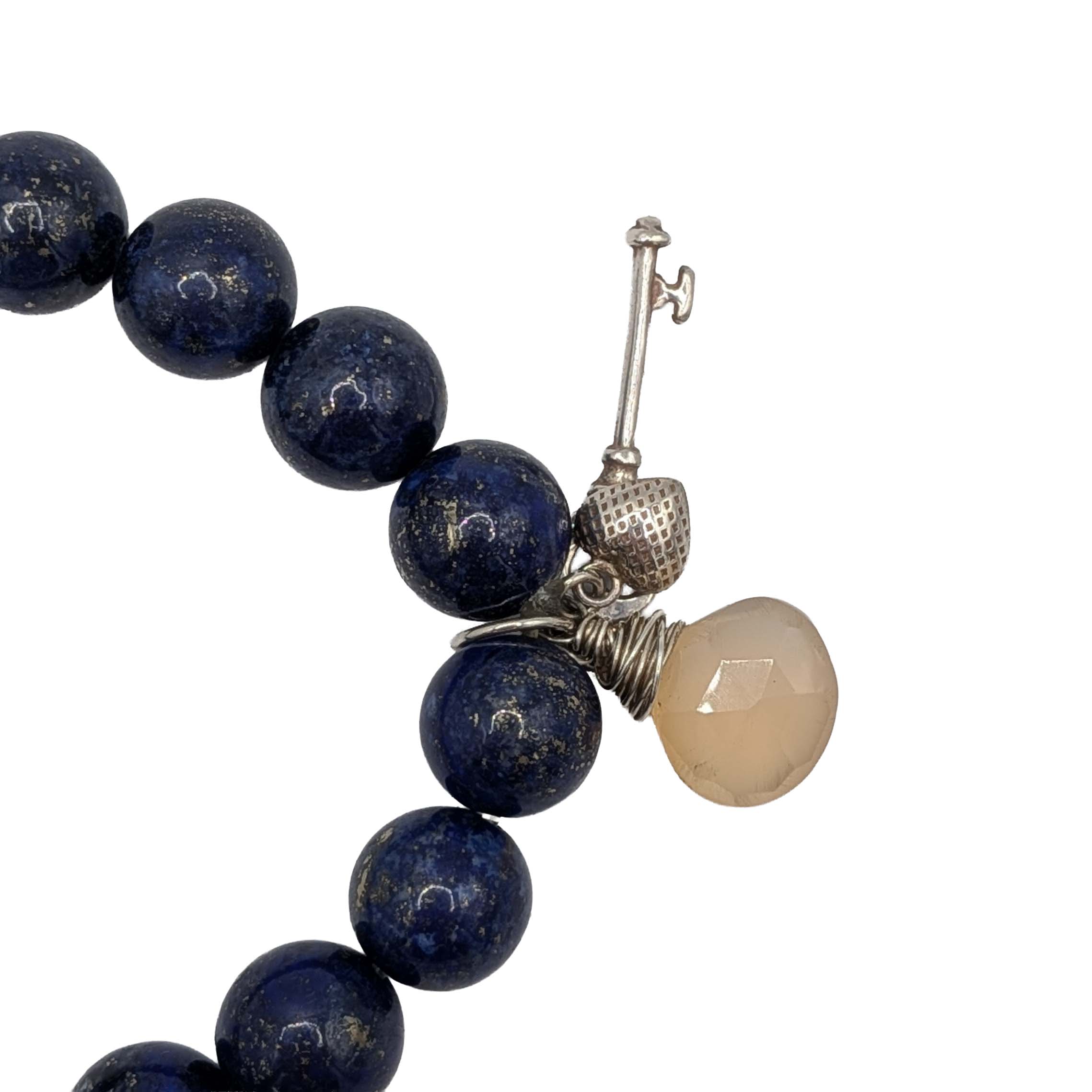 Sterling Silver Multi-Stone Charm Stretch Bracelet