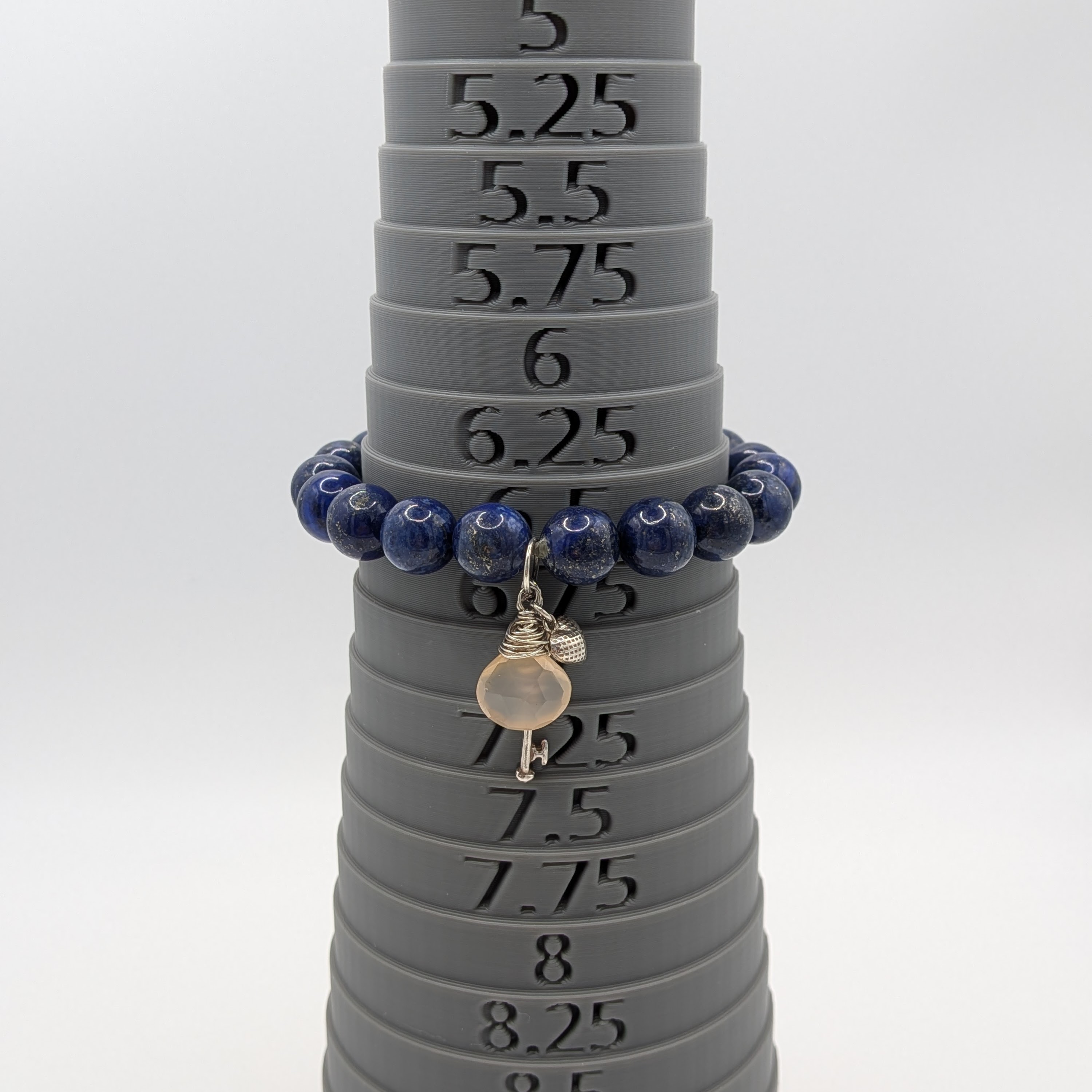 Sterling Silver Multi-Stone Charm Stretch Bracelet