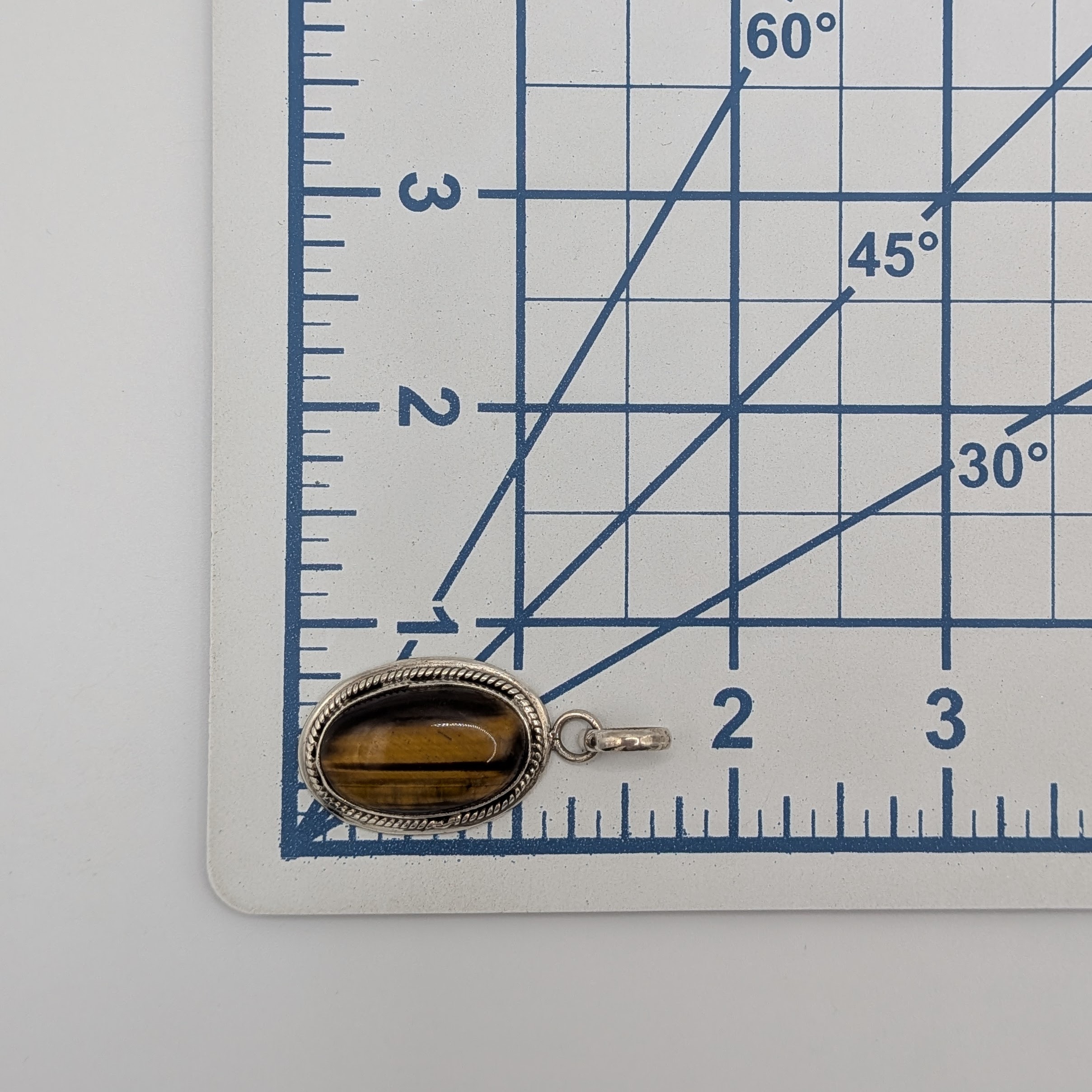 Sterling Silver Tigers Eye Bezel Set Pendant