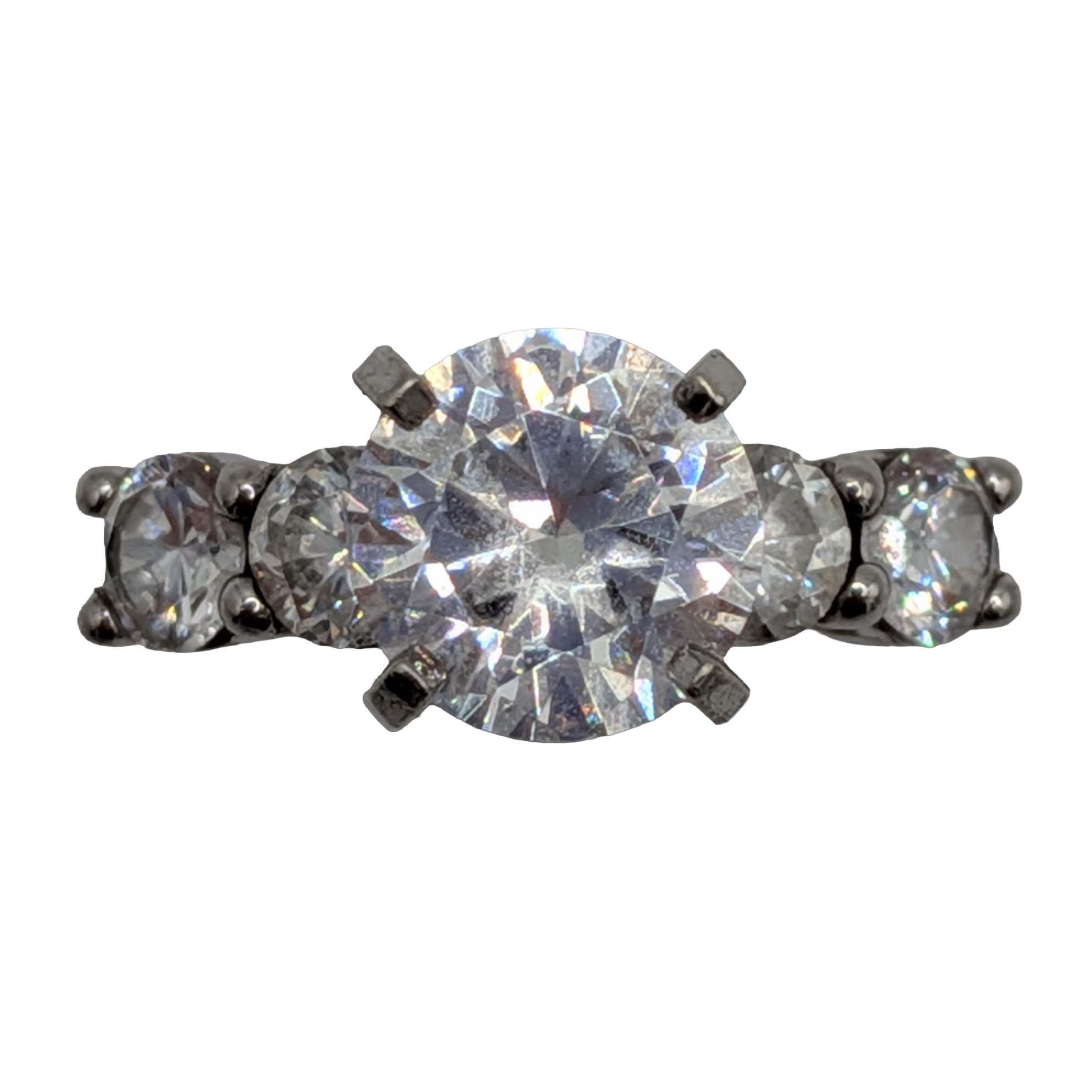 Ross Simons Sterling Silver CZ Round Cut Solitaire Ring Size 8
