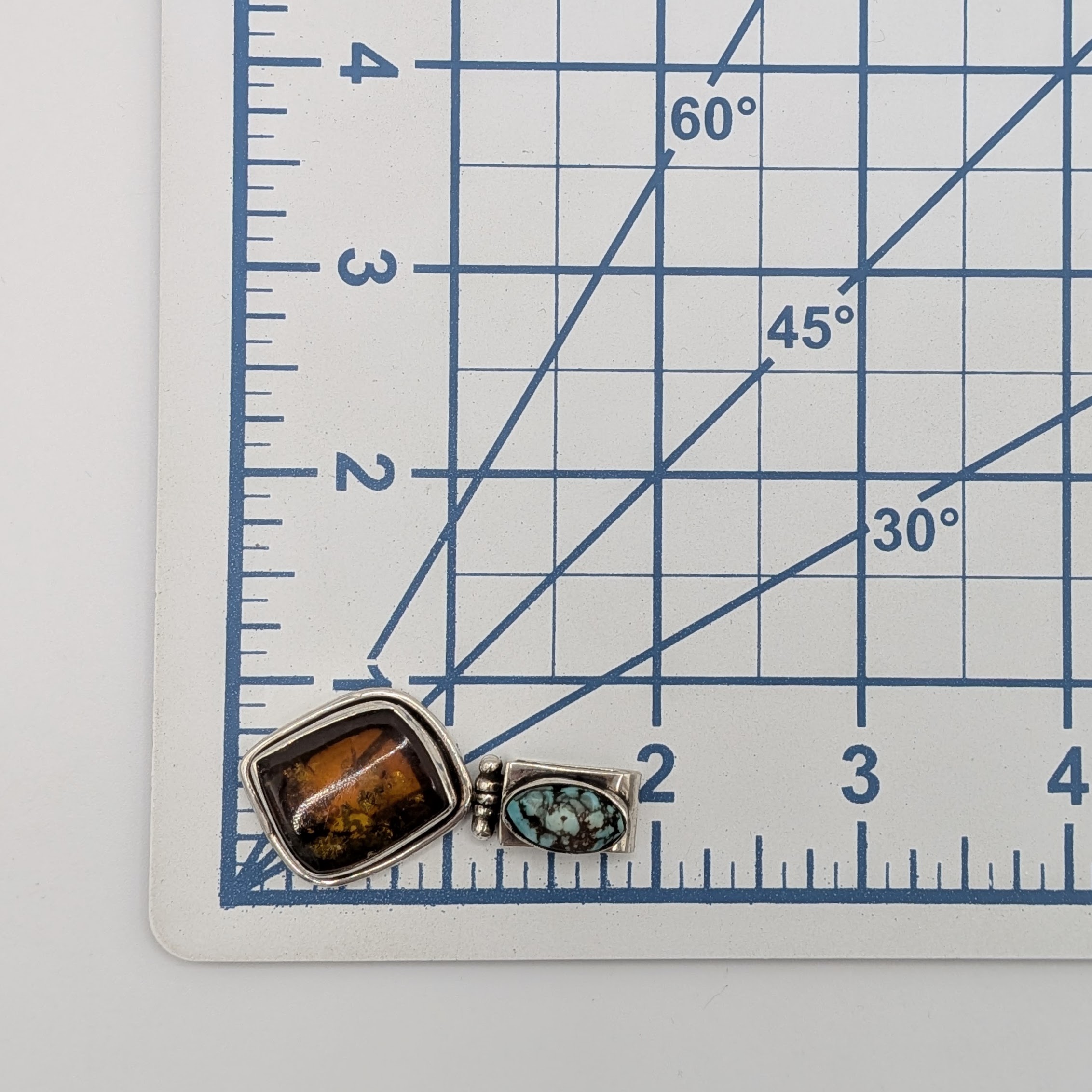 Sterling Silver Amber Turquoise Pendant