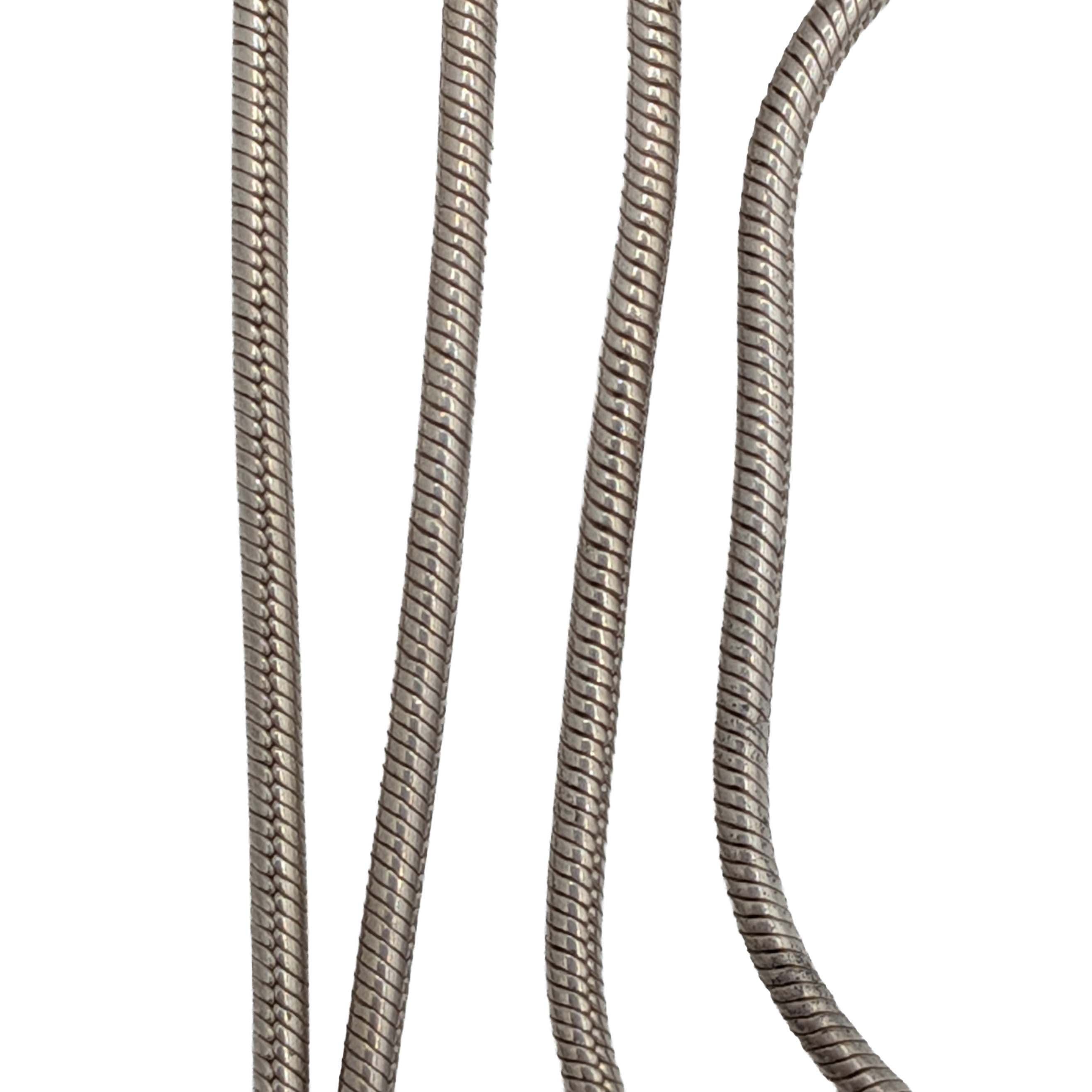 Signed Italy Sterling Silver Snake Chain Necklace