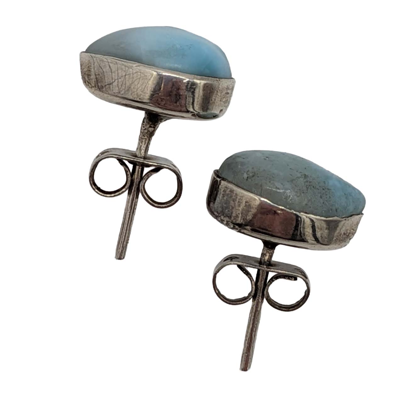 Sterling Silver Larimar Teardrop Stud Earrings