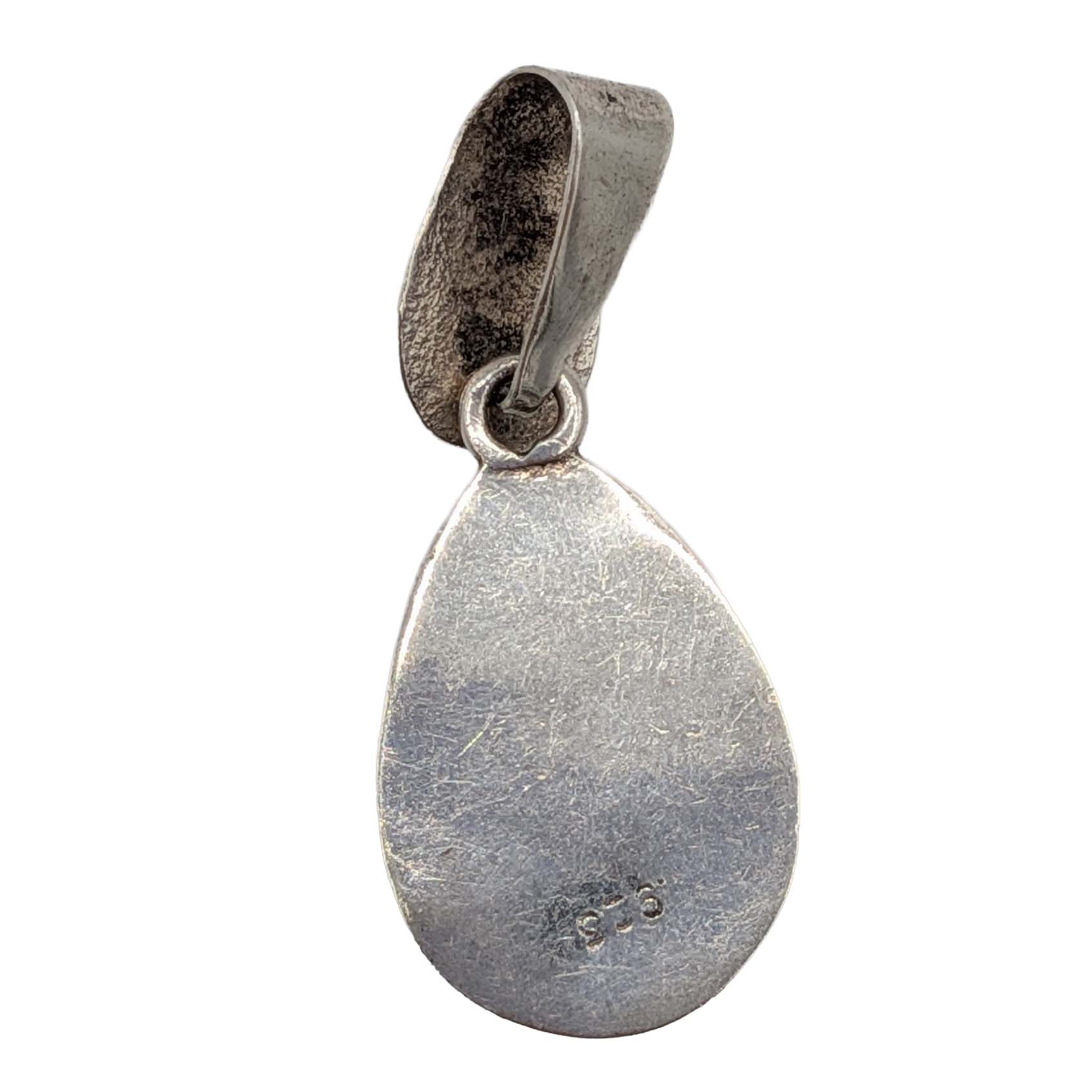 Sterling Silver Larimar Double Teardrop Slide Pendant